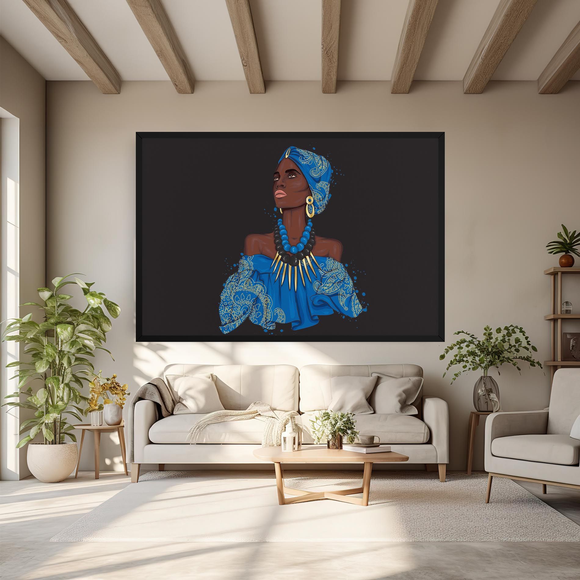 Blue African Outfit mockup 6