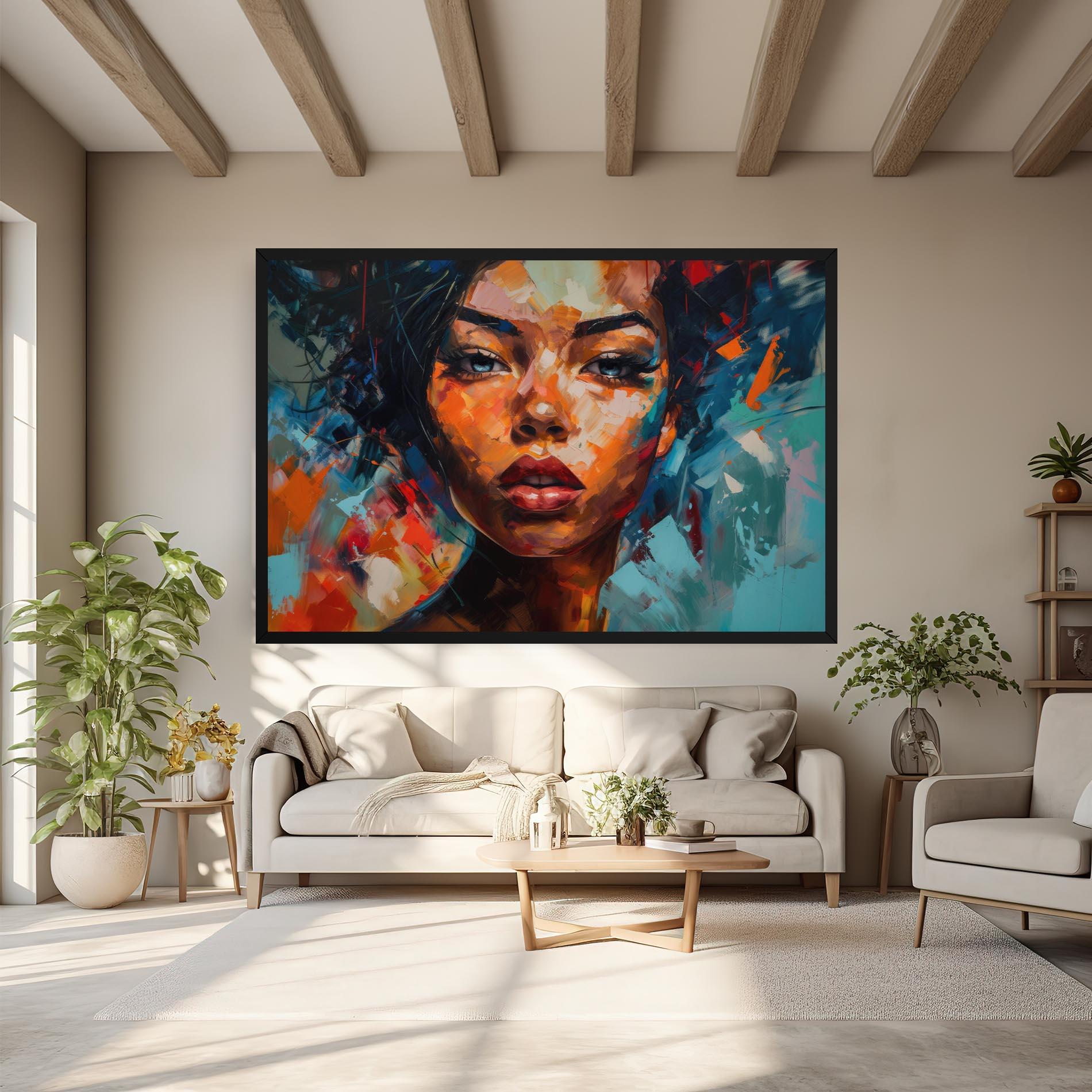 Vászonkép Intense Fiery Portrait mockup 6