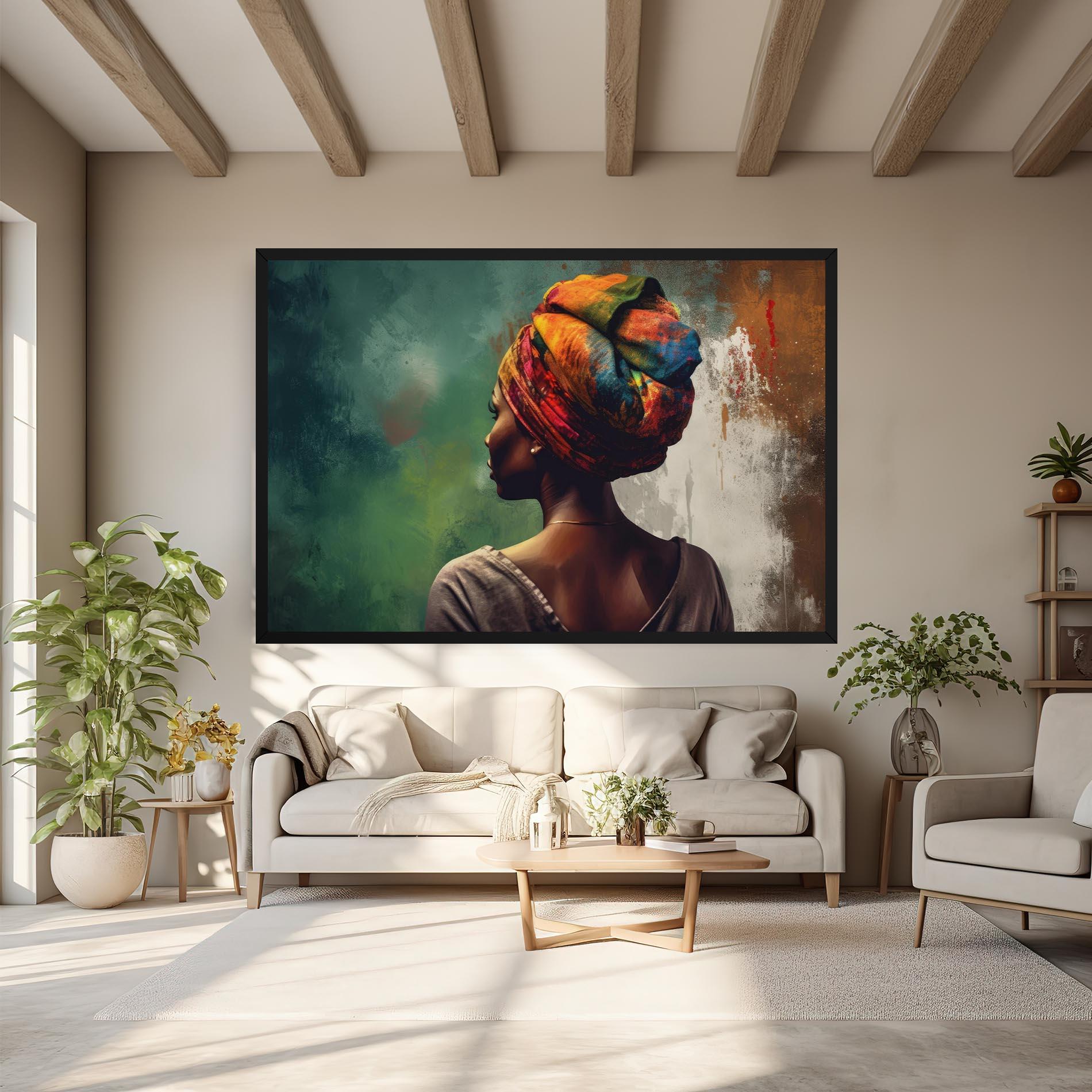 Vászonkép Yellow Turban Art mockup 6