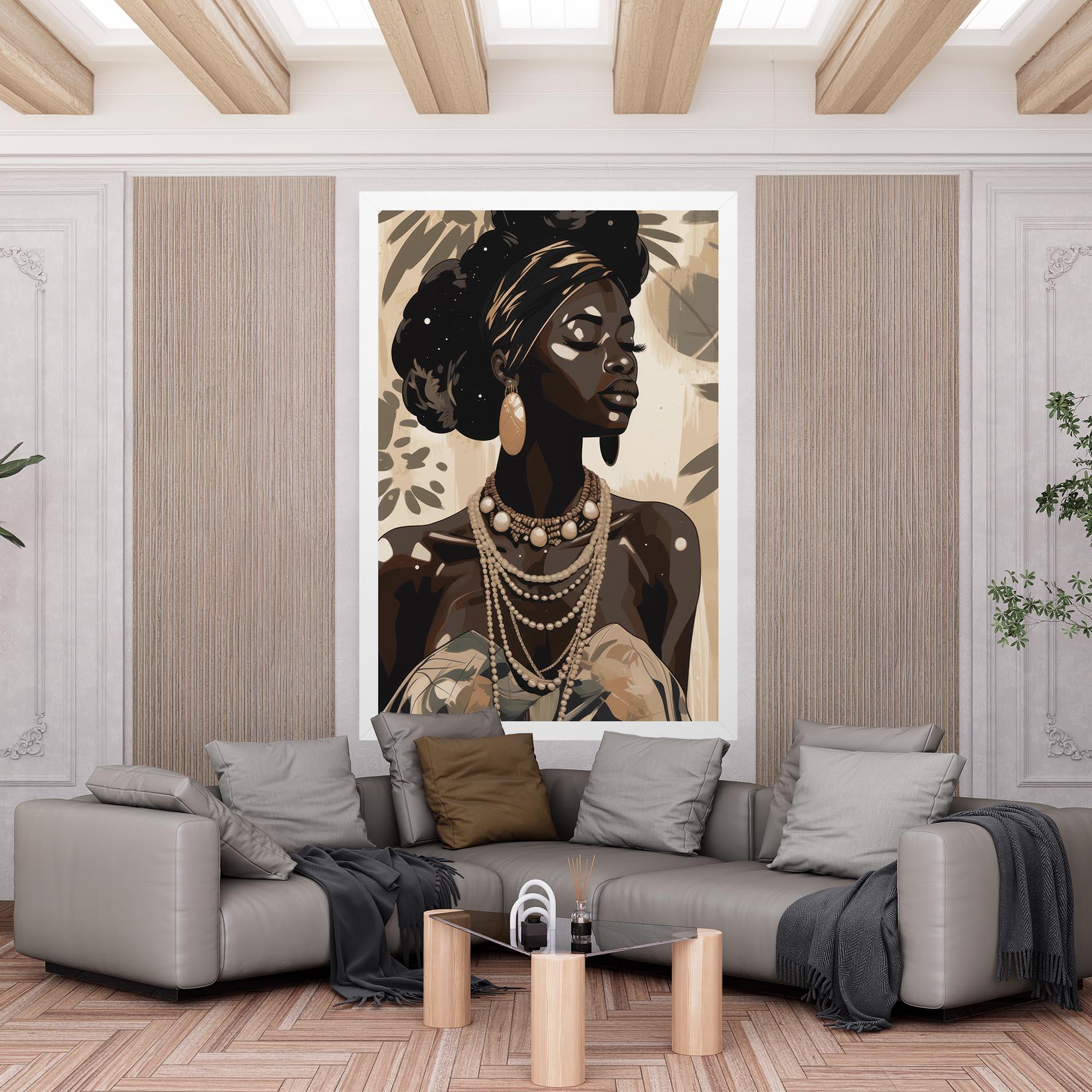 Vászonkép African Woman On Cream mockup 6
