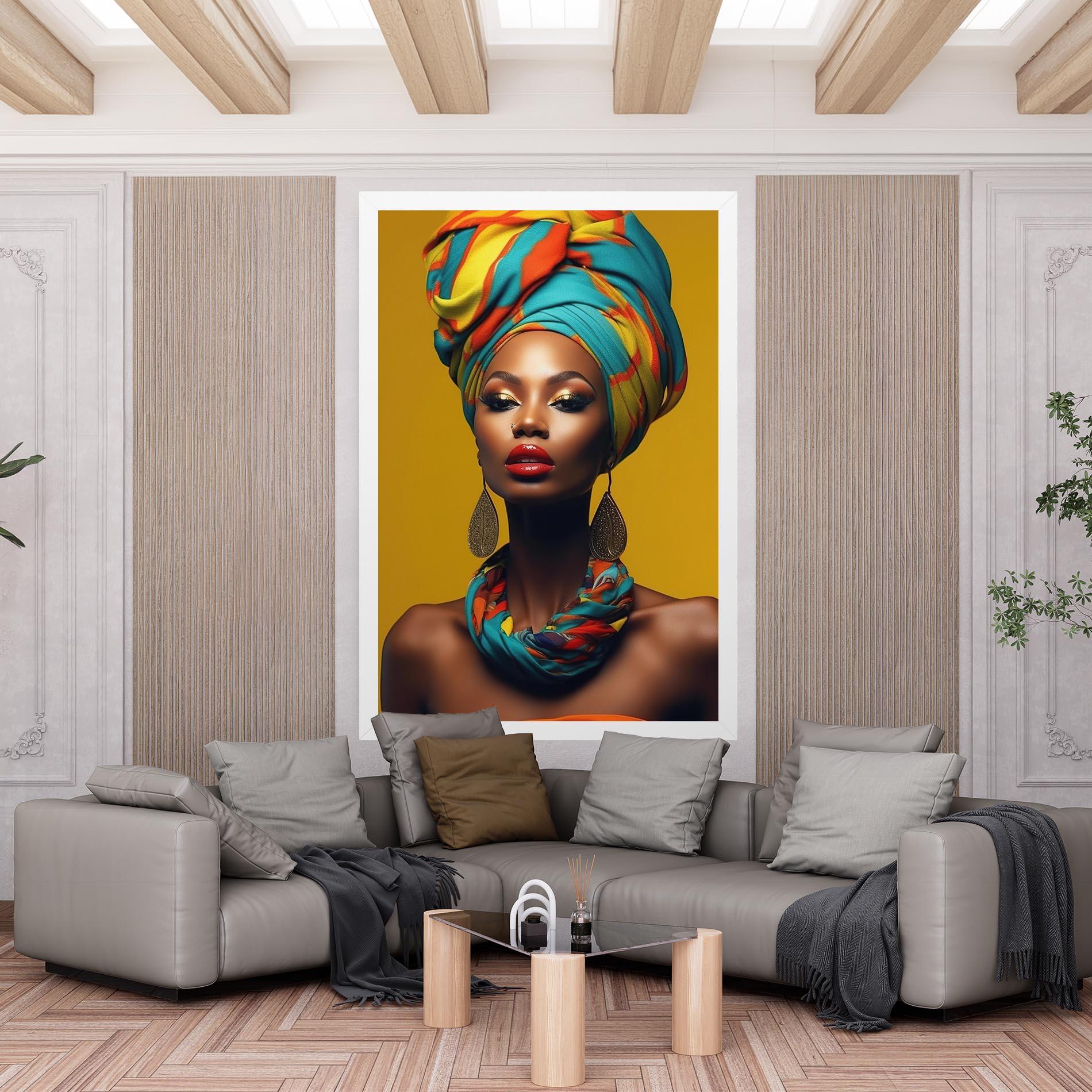 Vászonkép African Yellow Portrait mockup 6