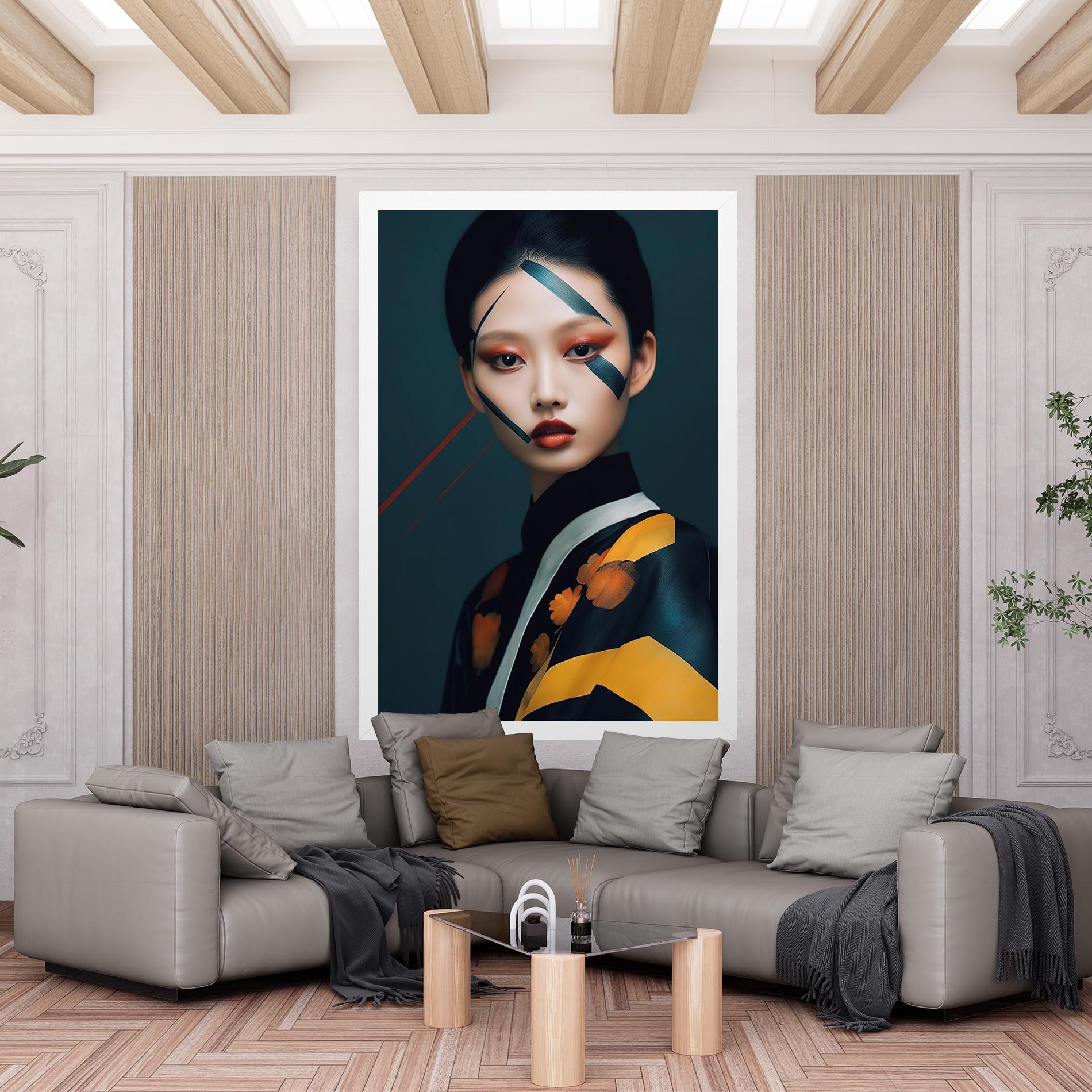 Vászonkép Asian Painted Woman mockup 6