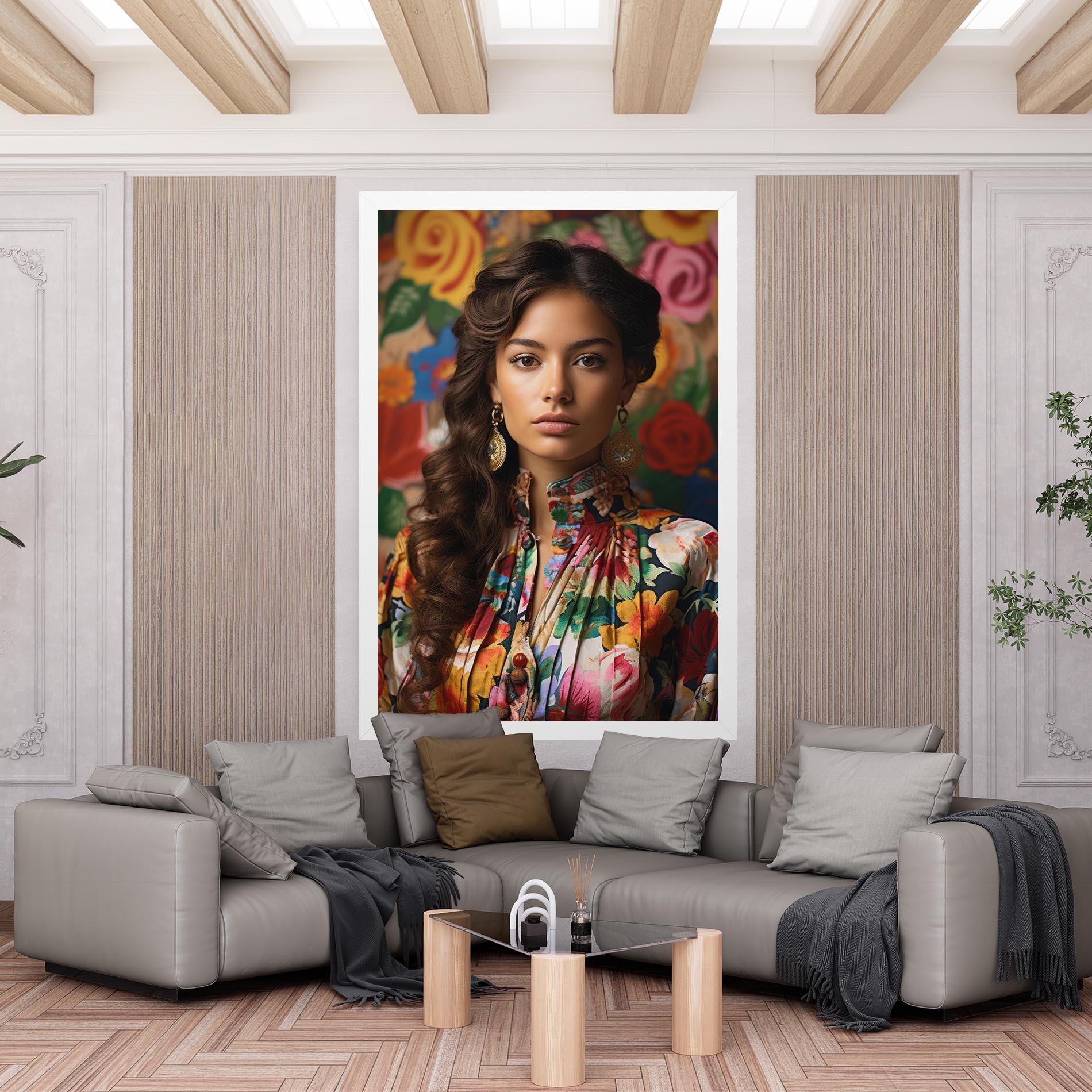 Vászonkép Floral Dress Long Hair mockup 6