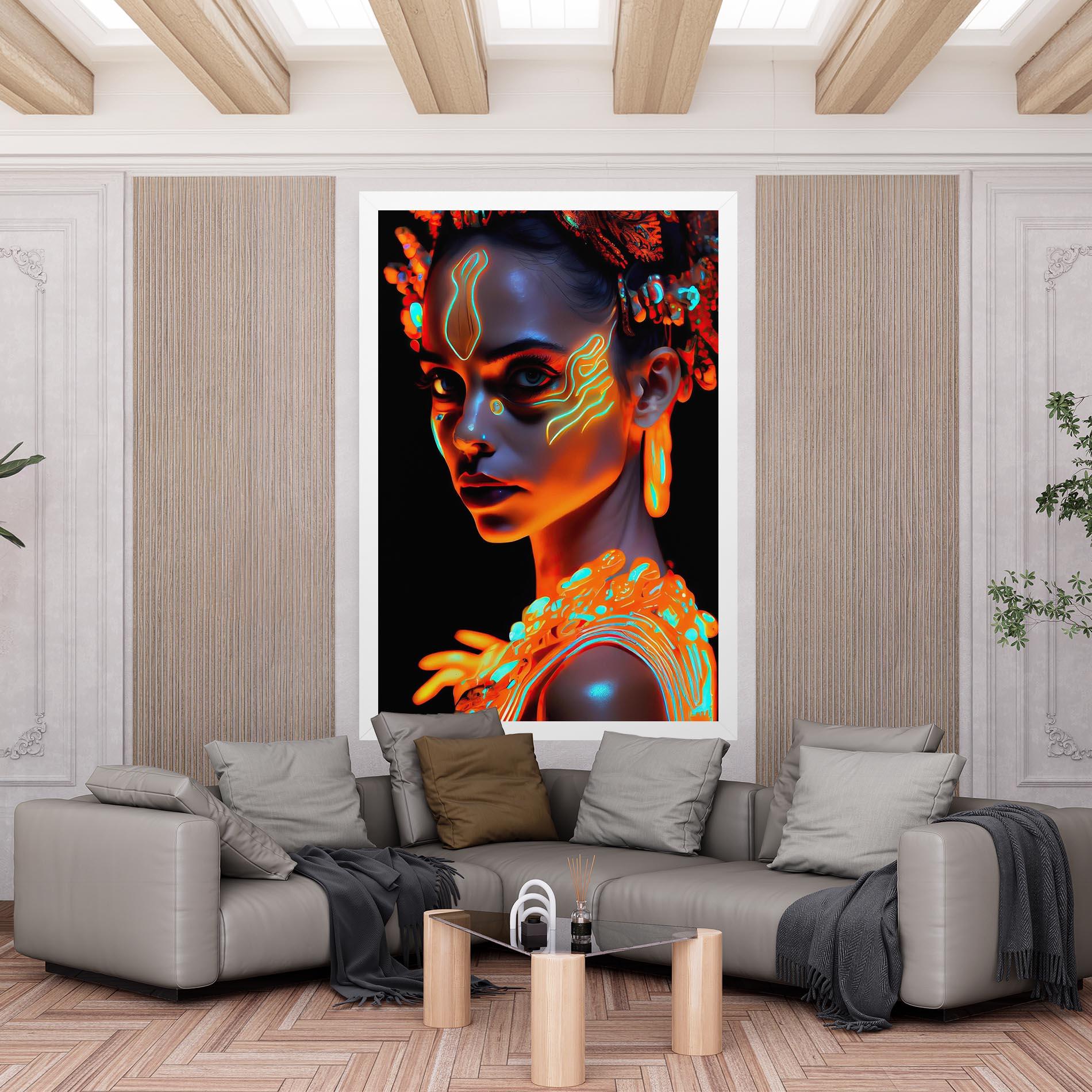 Vászonkép Glowing Face Paint mockup 6