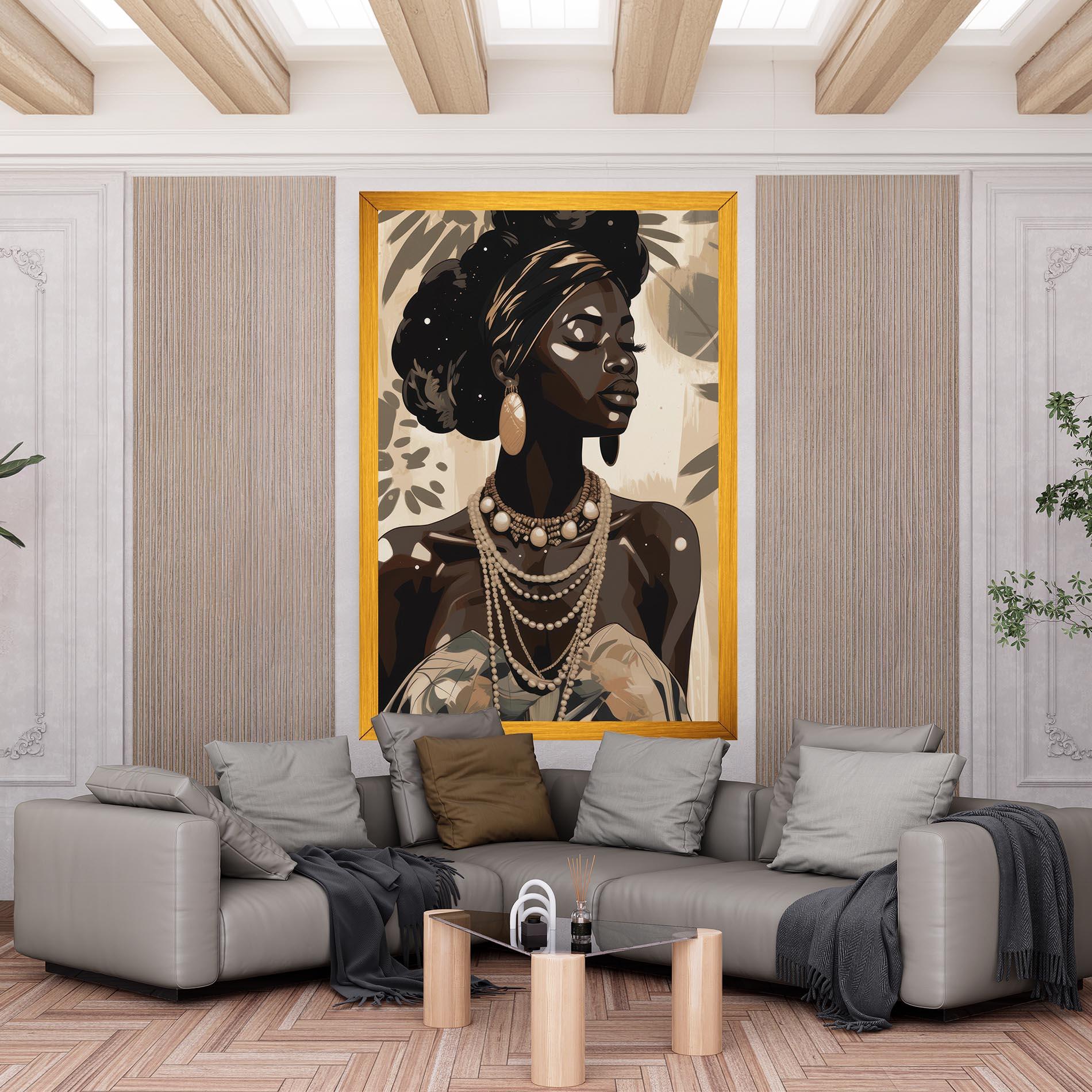 Vászonkép African Woman On Cream mockup 6