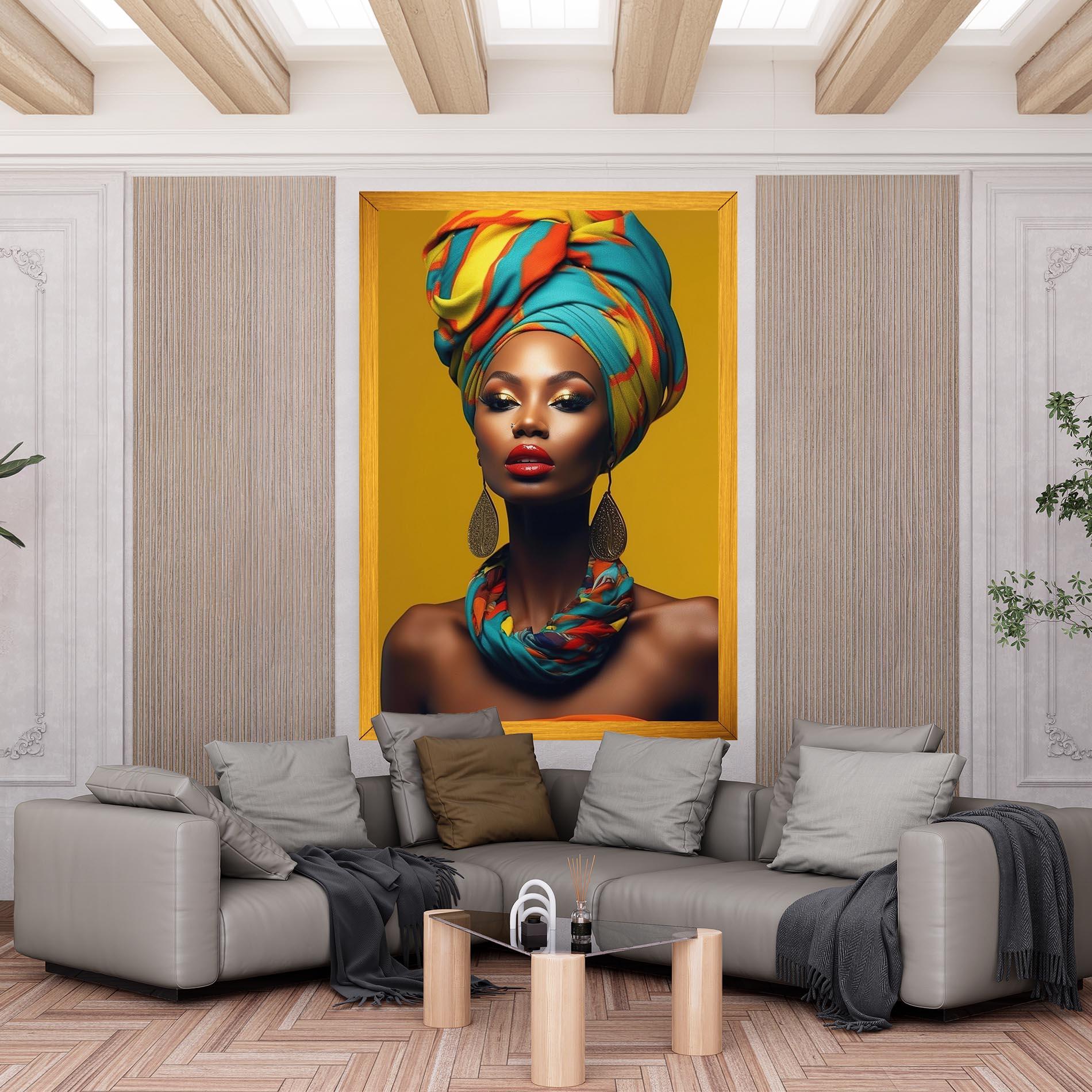 Vászonkép African Yellow Portrait mockup 6