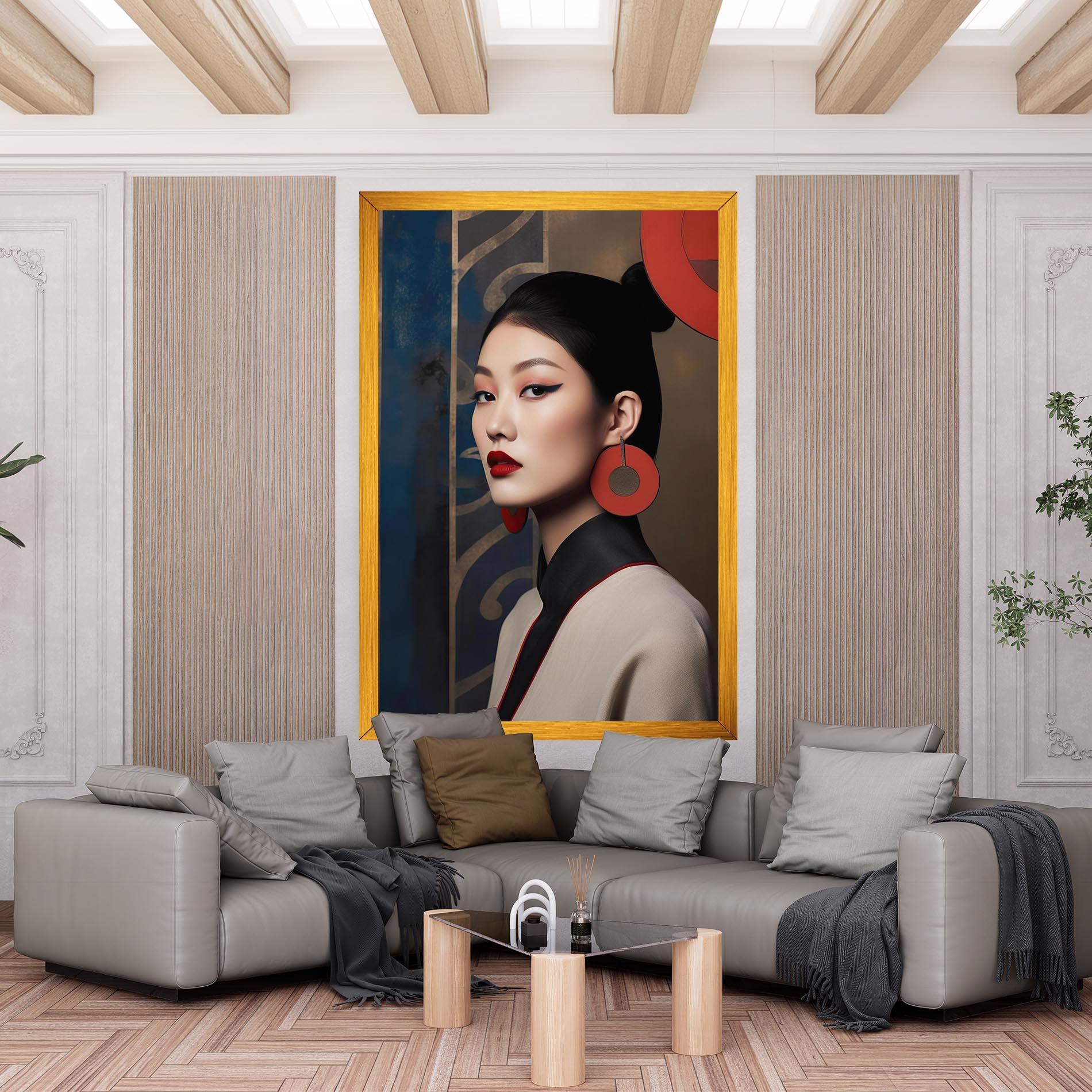 Vászonkép Asian Big Earrings mockup 6