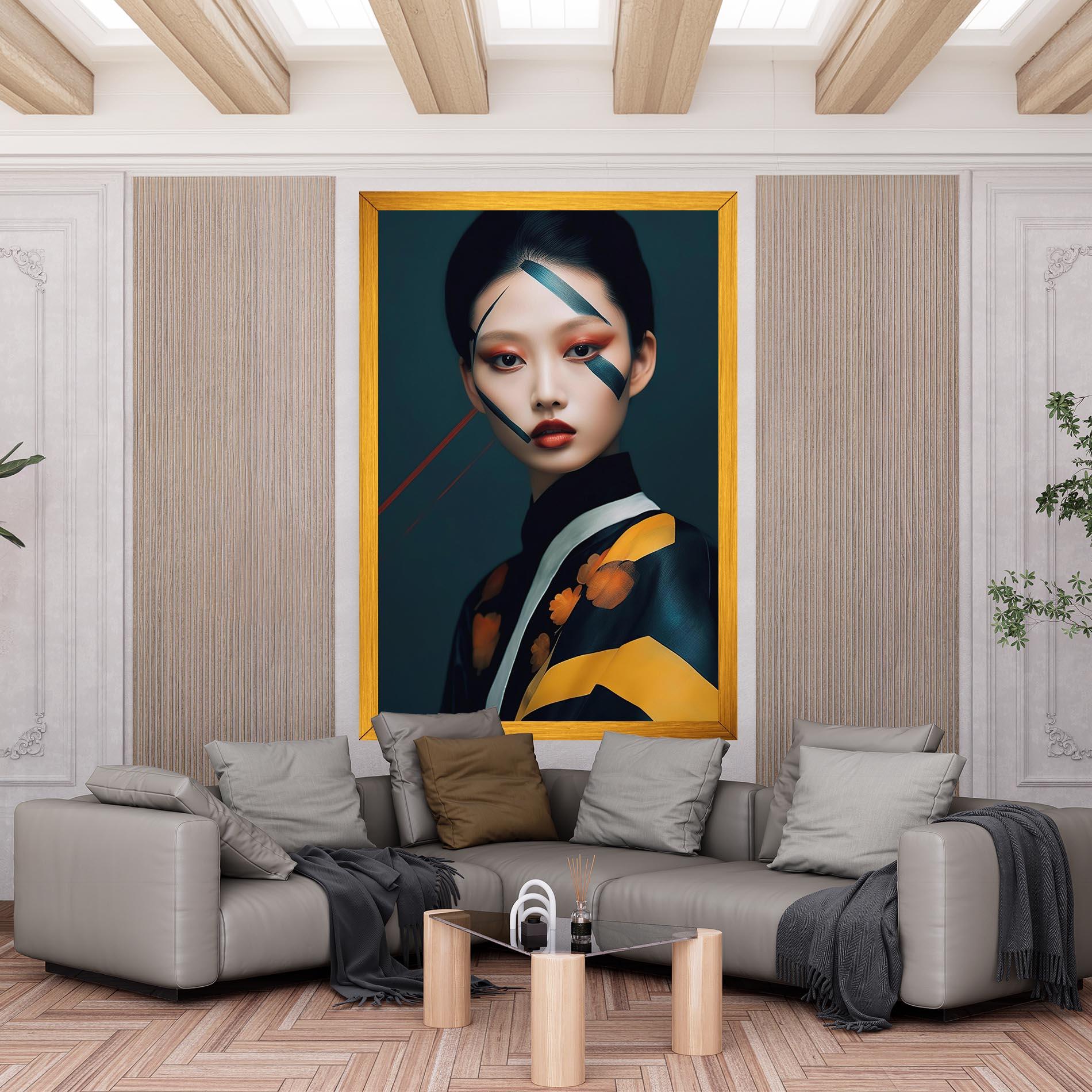 Vászonkép Asian Painted Woman mockup 6