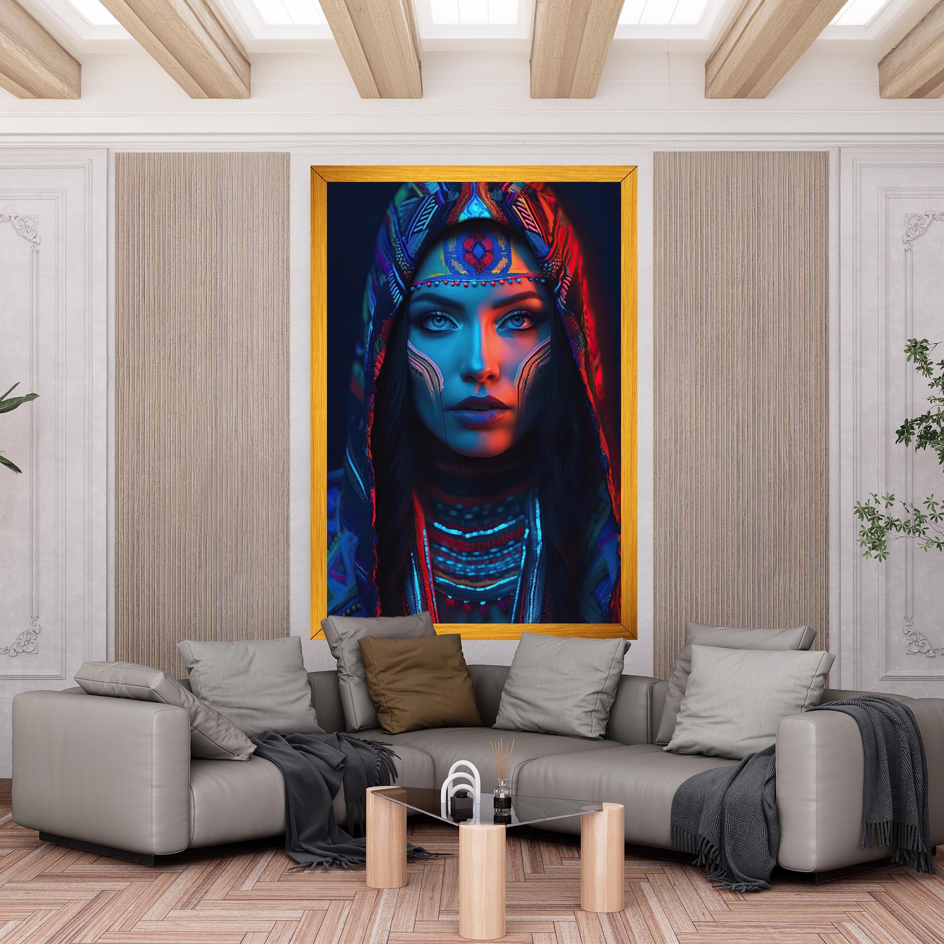 Vászonkép Blue Red Light Hood mockup 6