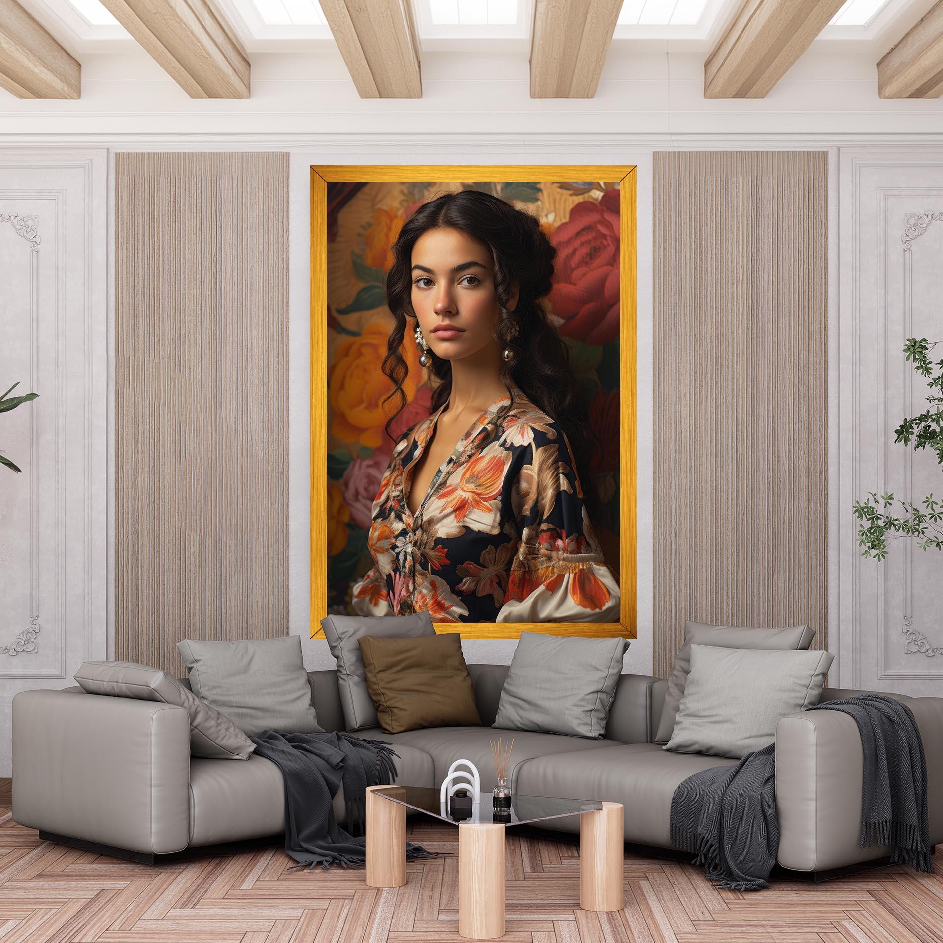 Vászonkép Floral Dress Lady mockup 6