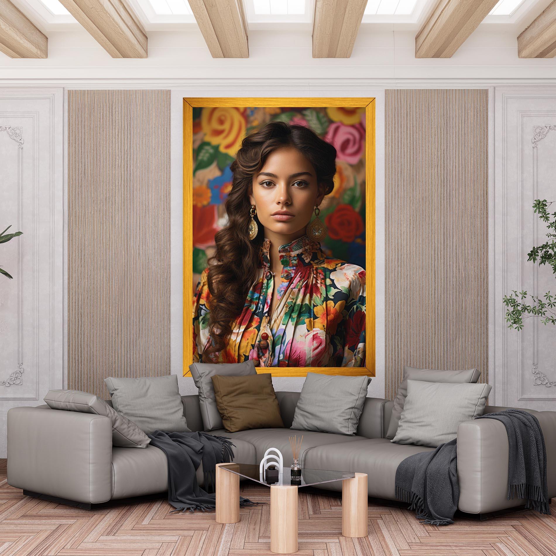 Vászonkép Floral Dress Long Hair mockup 6