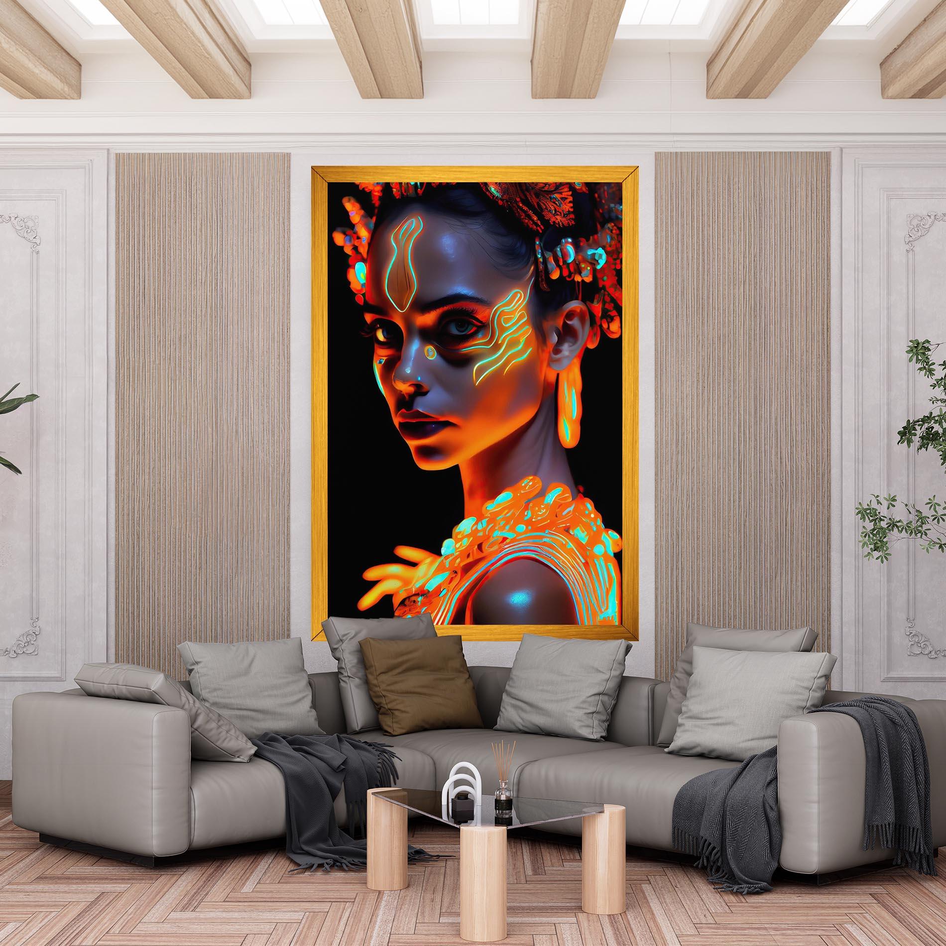 Vászonkép Glowing Face Paint mockup 6