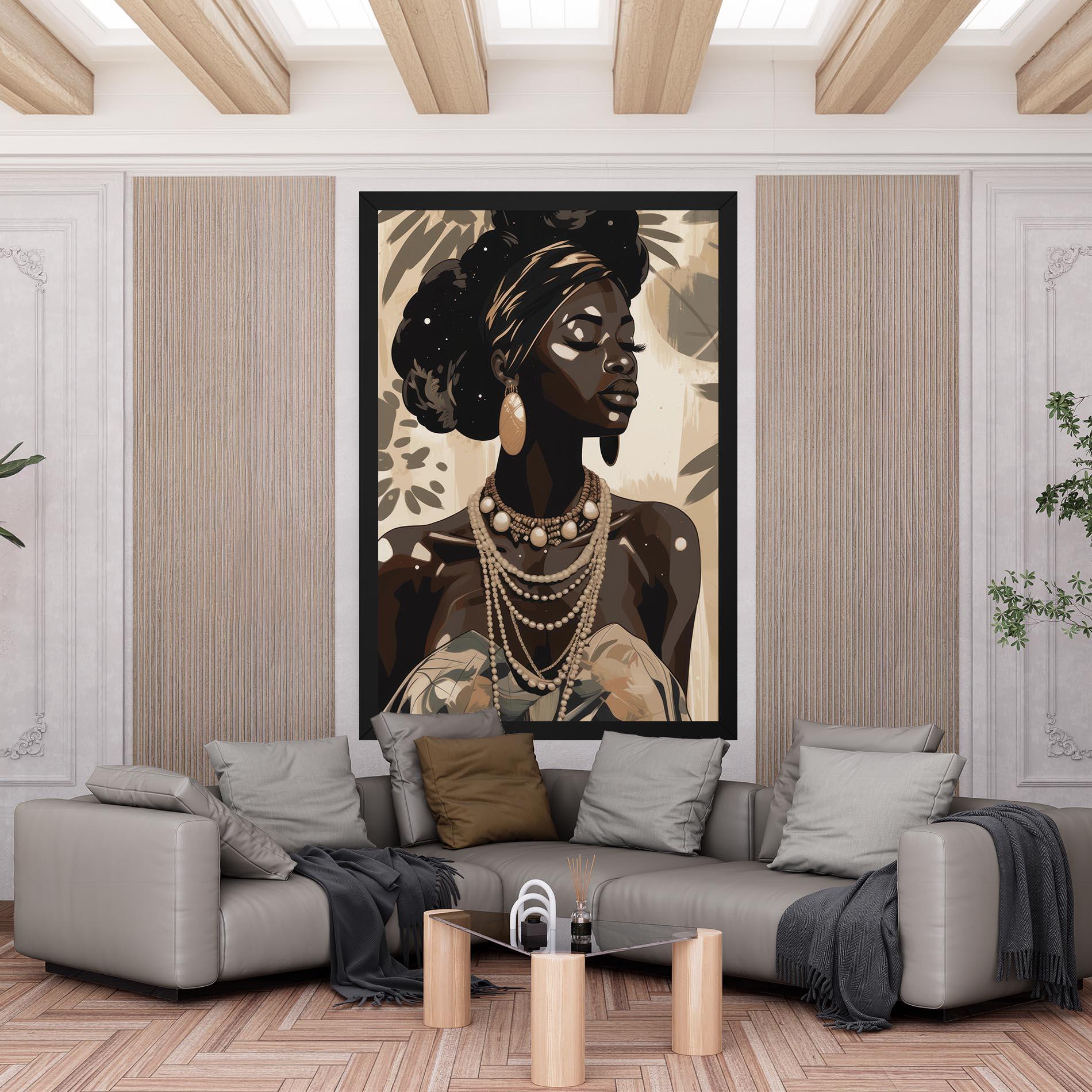 Vászonkép African Woman On Cream mockup 6