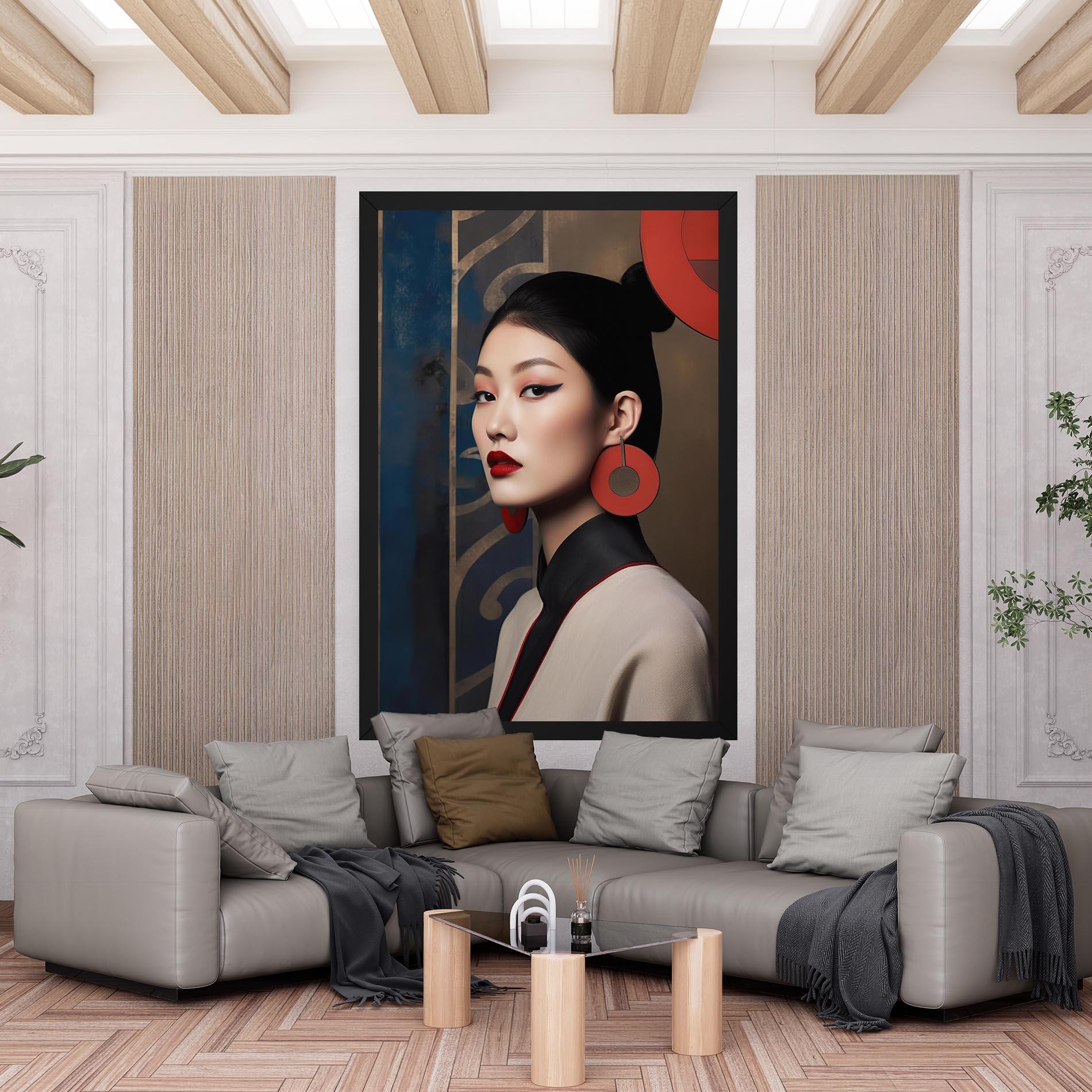 Vászonkép Asian Big Earrings mockup 6