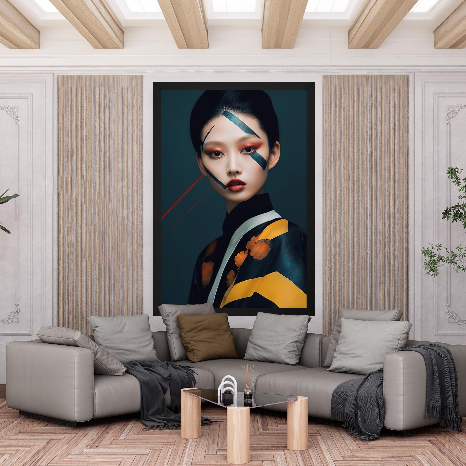Vászonkép Asian Painted Woman mockup 6