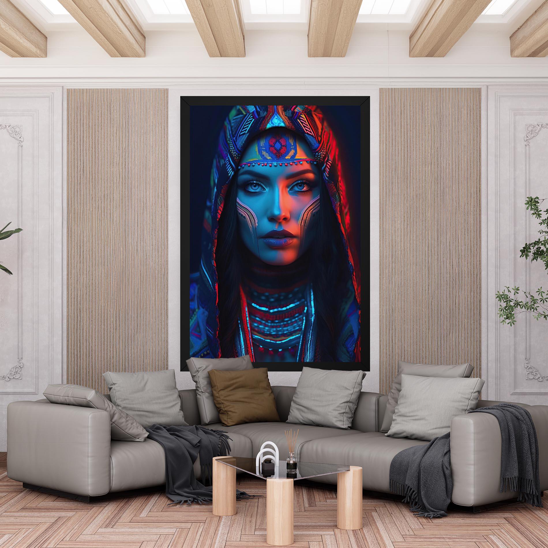 Vászonkép Blue Red Light Hood mockup 6