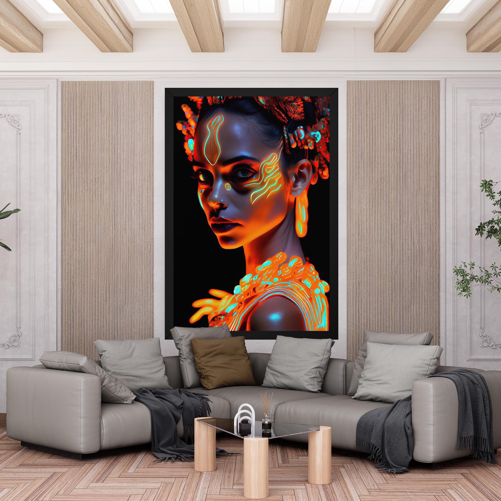 Vászonkép Glowing Face Paint mockup 6