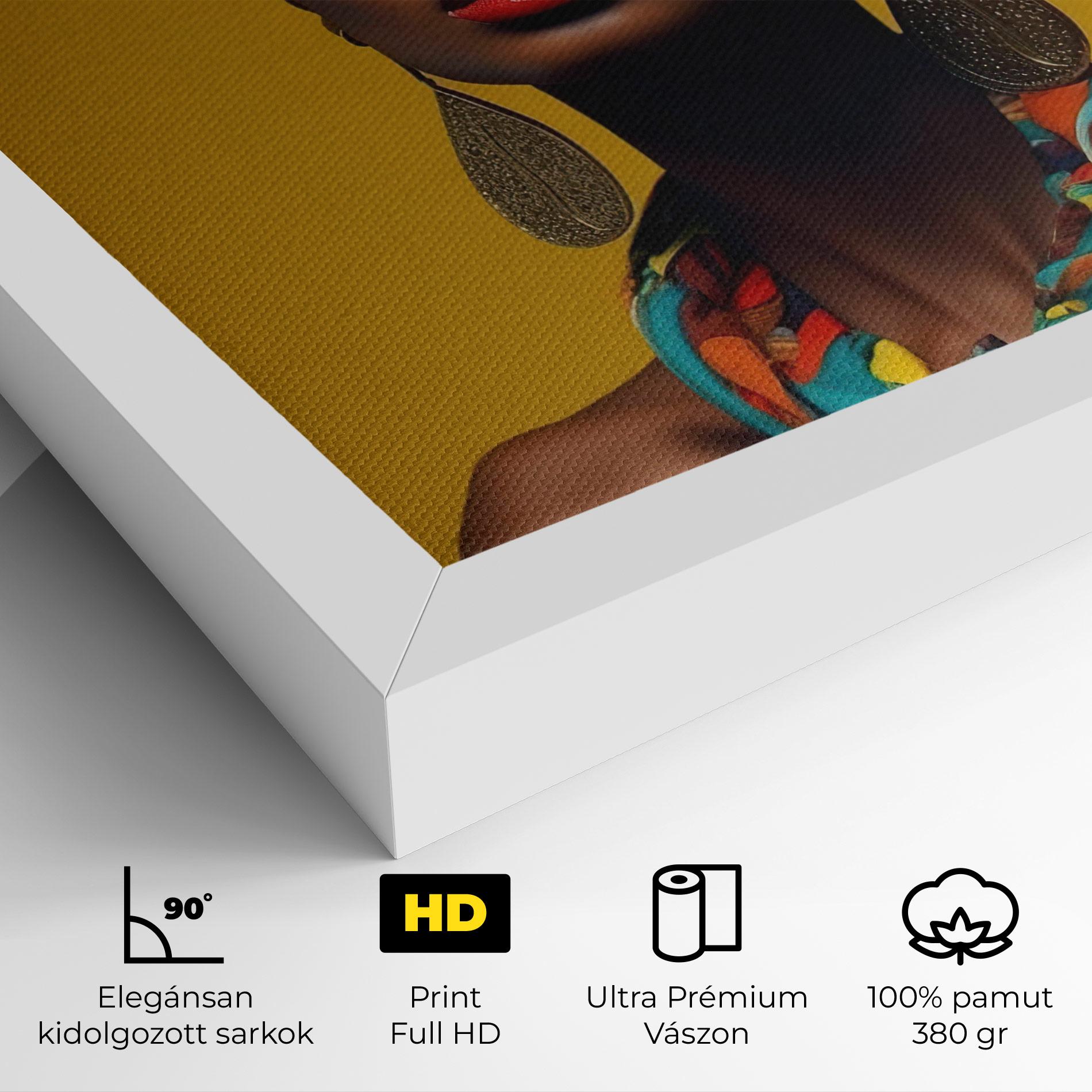 Vászonkép African Yellow Portrait mockup 4