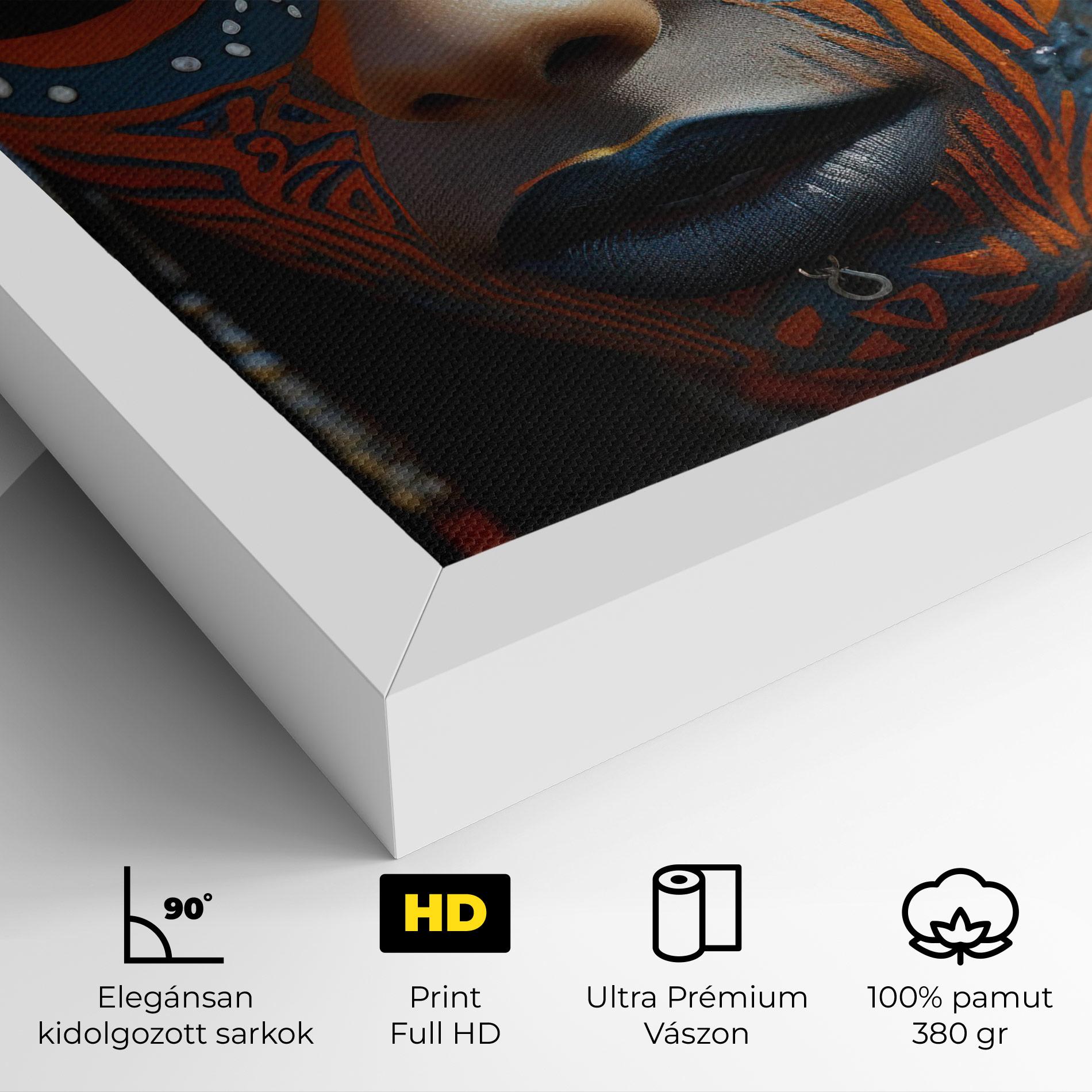 Vászonkép Orange Tribal Paint mockup 4