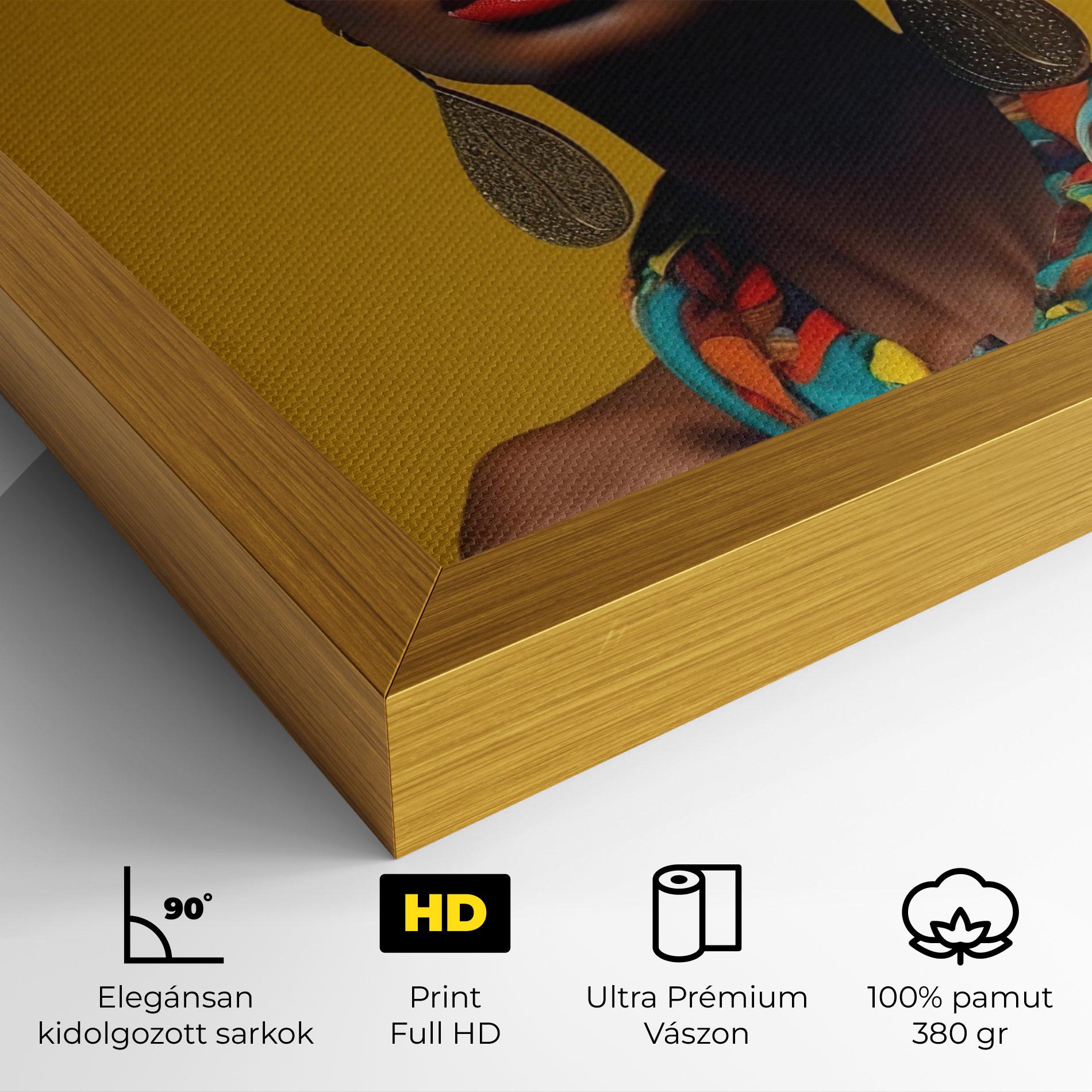 Vászonkép African Yellow Portrait mockup 4