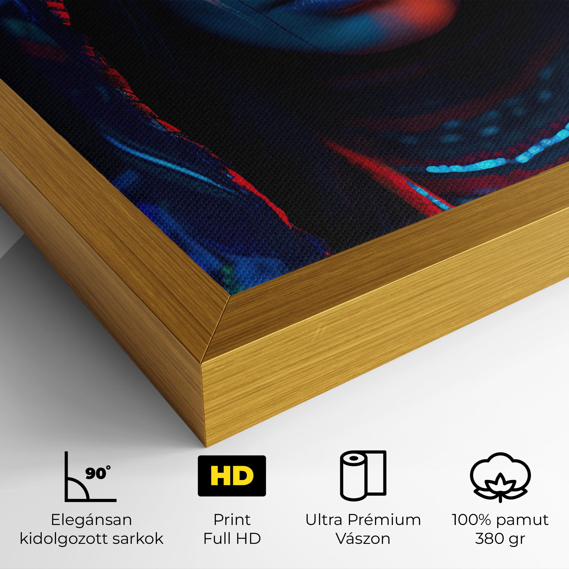 Vászonkép Blue Red Light Hood mockup 4