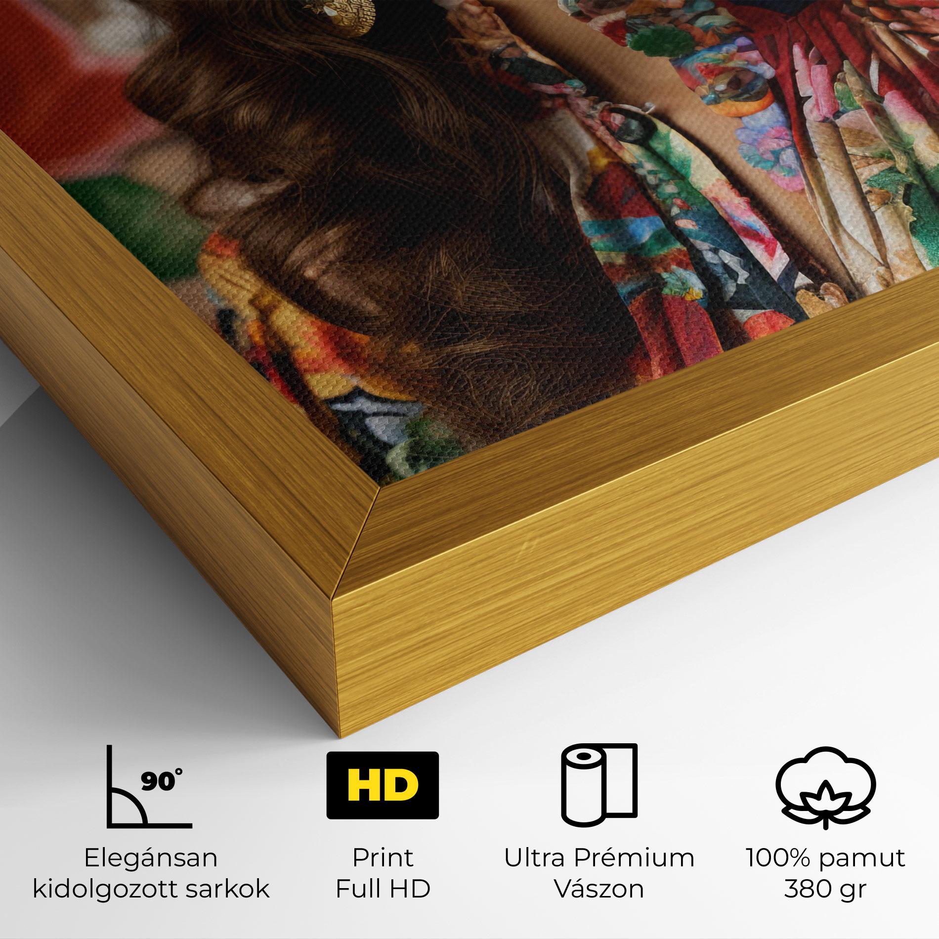 Vászonkép Floral Dress Long Hair mockup 4