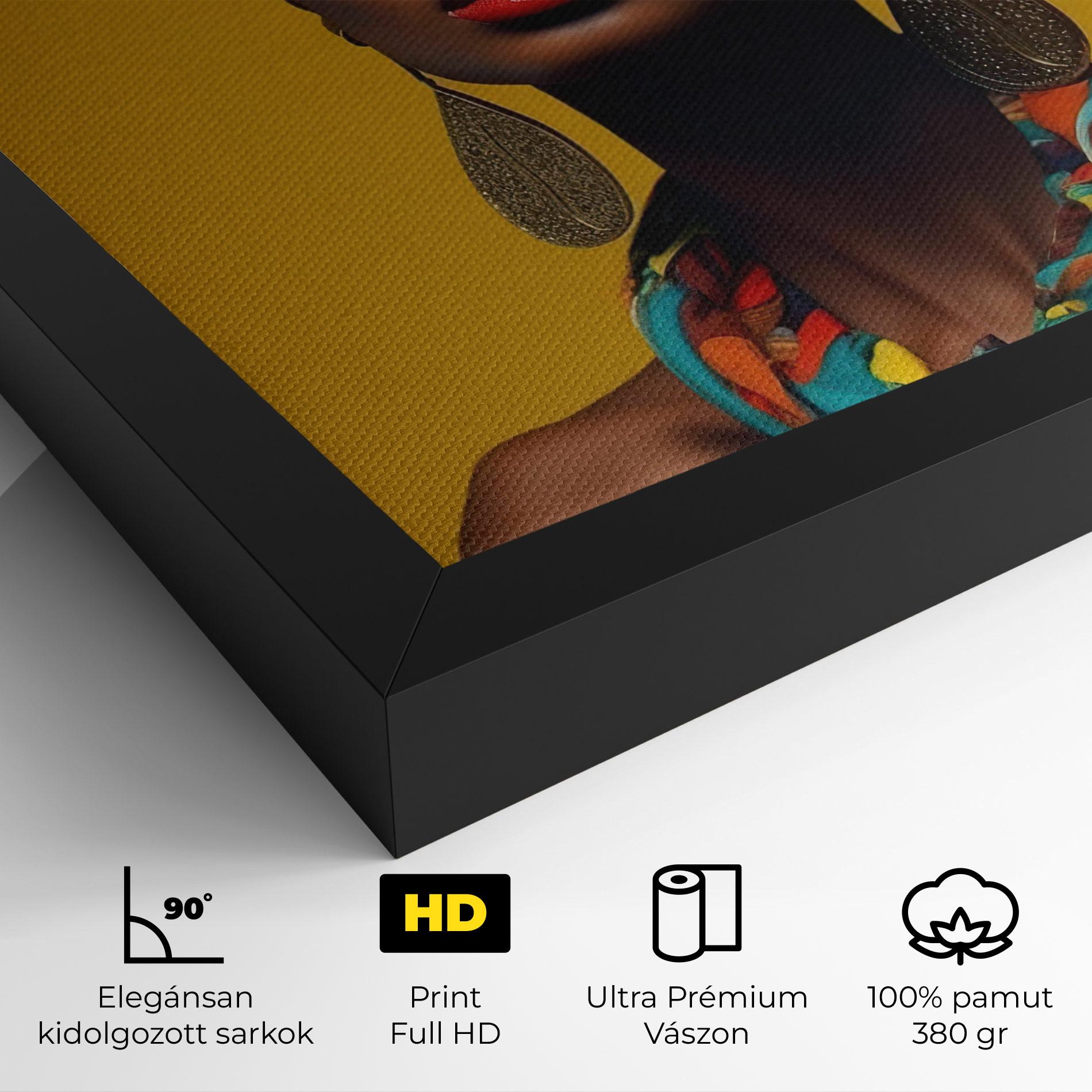 Vászonkép African Yellow Portrait mockup 4
