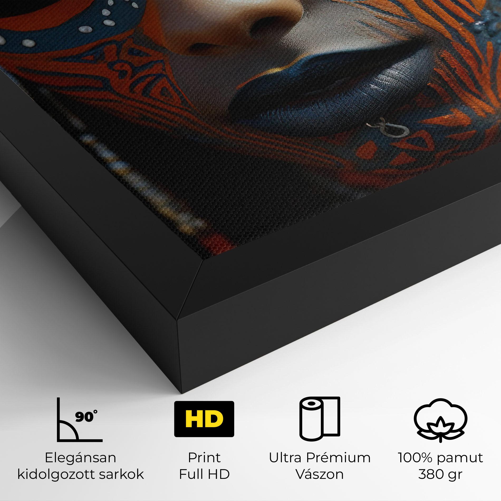 Vászonkép Orange Tribal Paint mockup 4