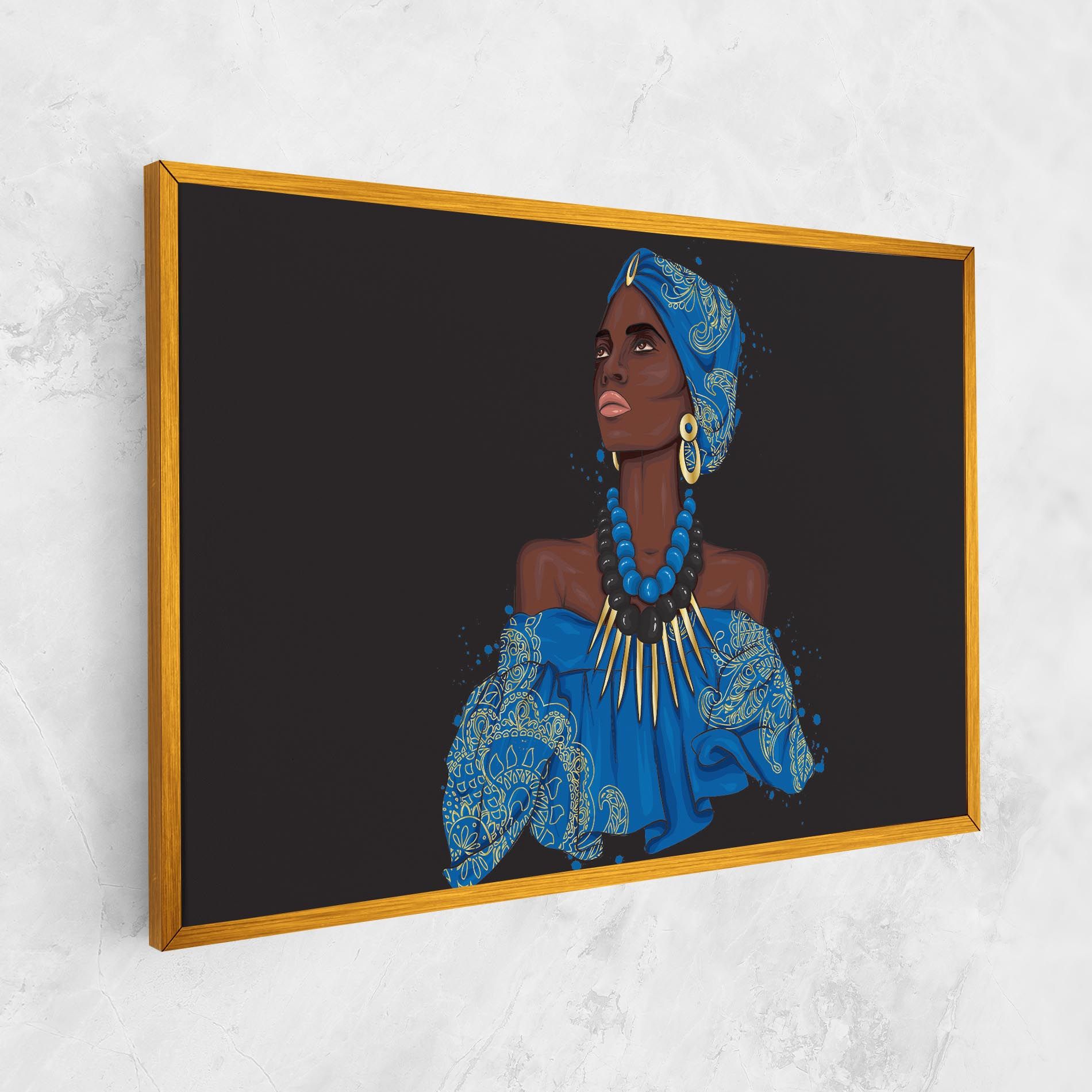 Blue African Outfit mockup 1