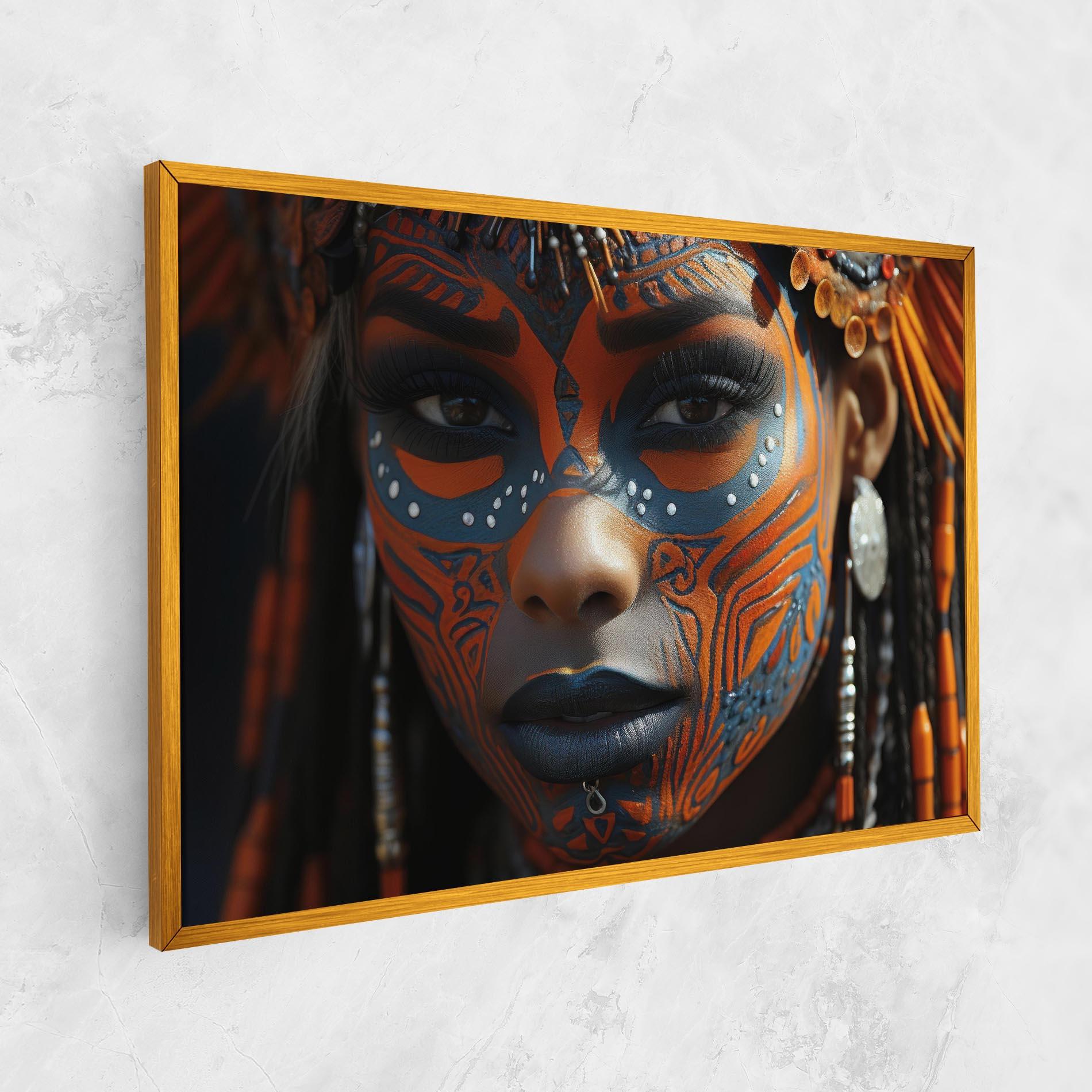 Vászonkép Orange Tribal Paint mockup 1