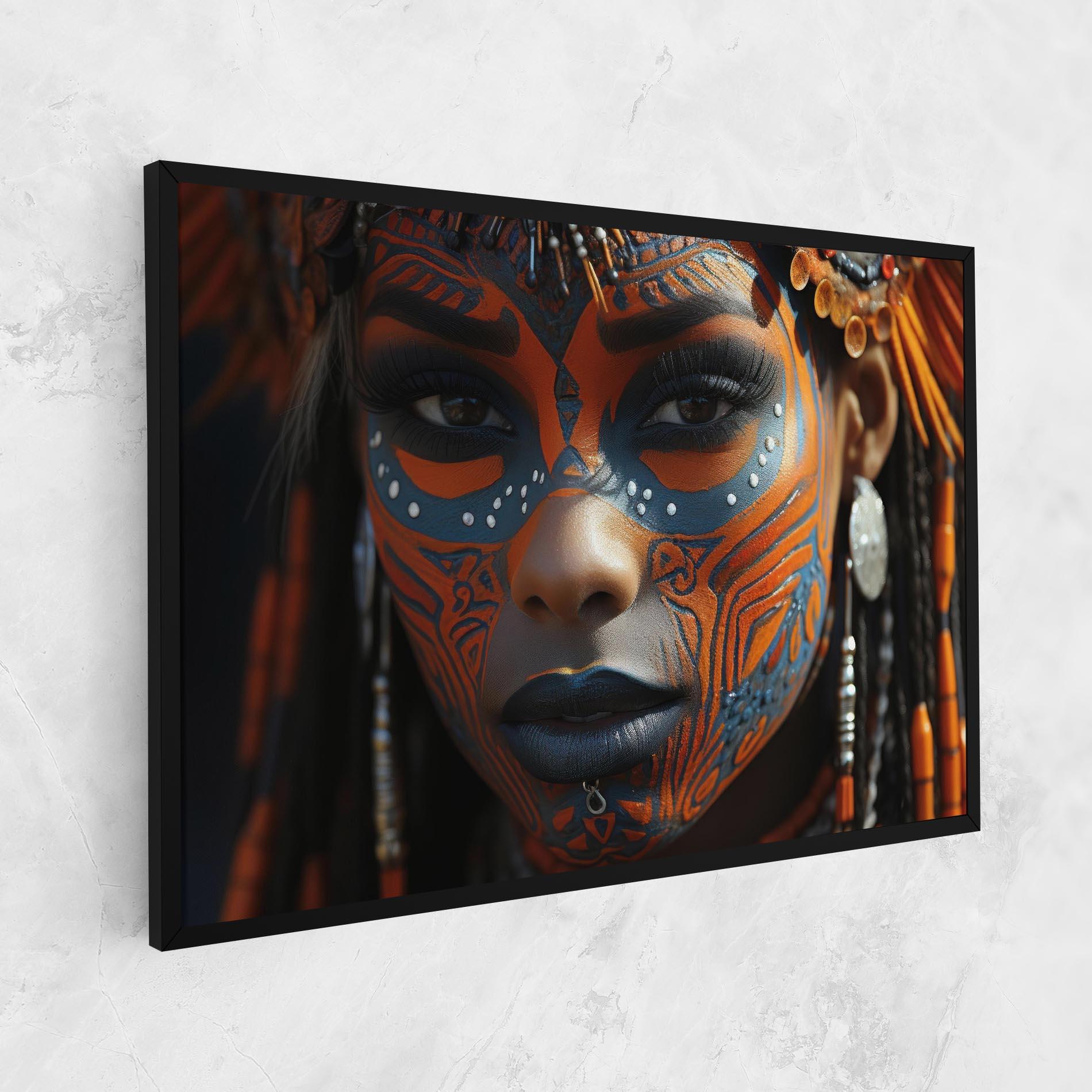 Vászonkép Orange Tribal Paint mockup 1