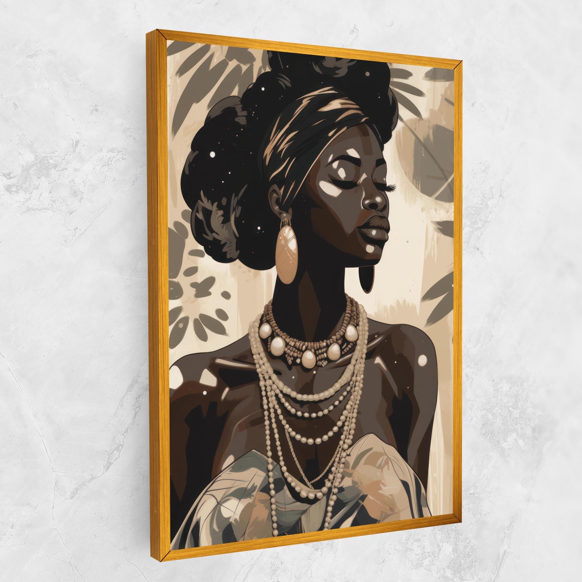 Vászonkép African Woman On Cream mockup 1