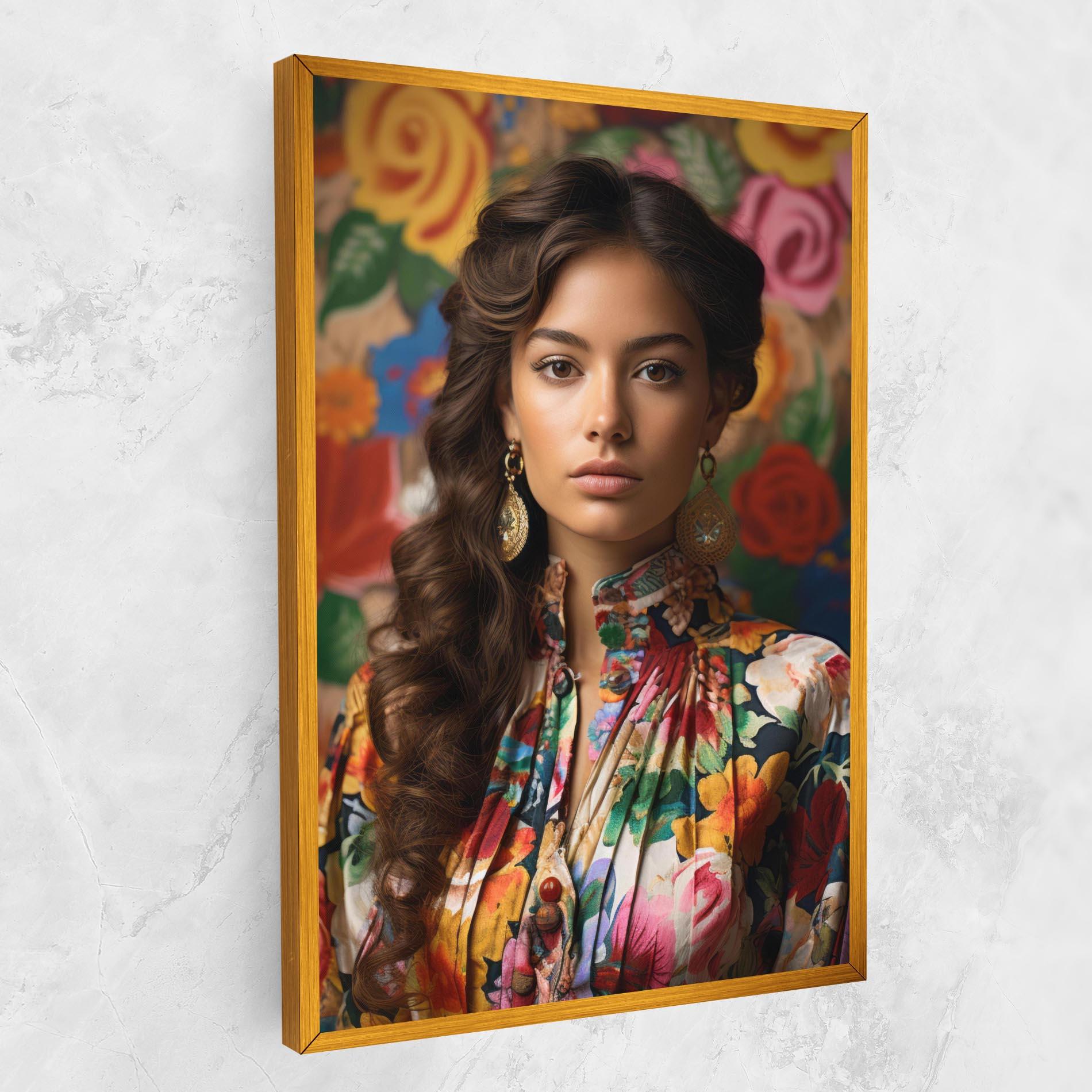 Vászonkép Floral Dress Long Hair mockup 1