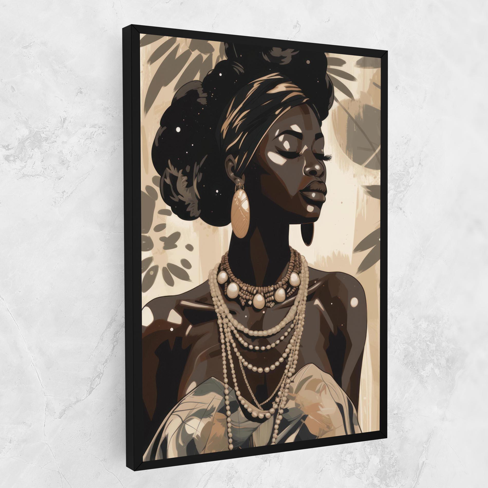 Vászonkép African Woman On Cream mockup 1