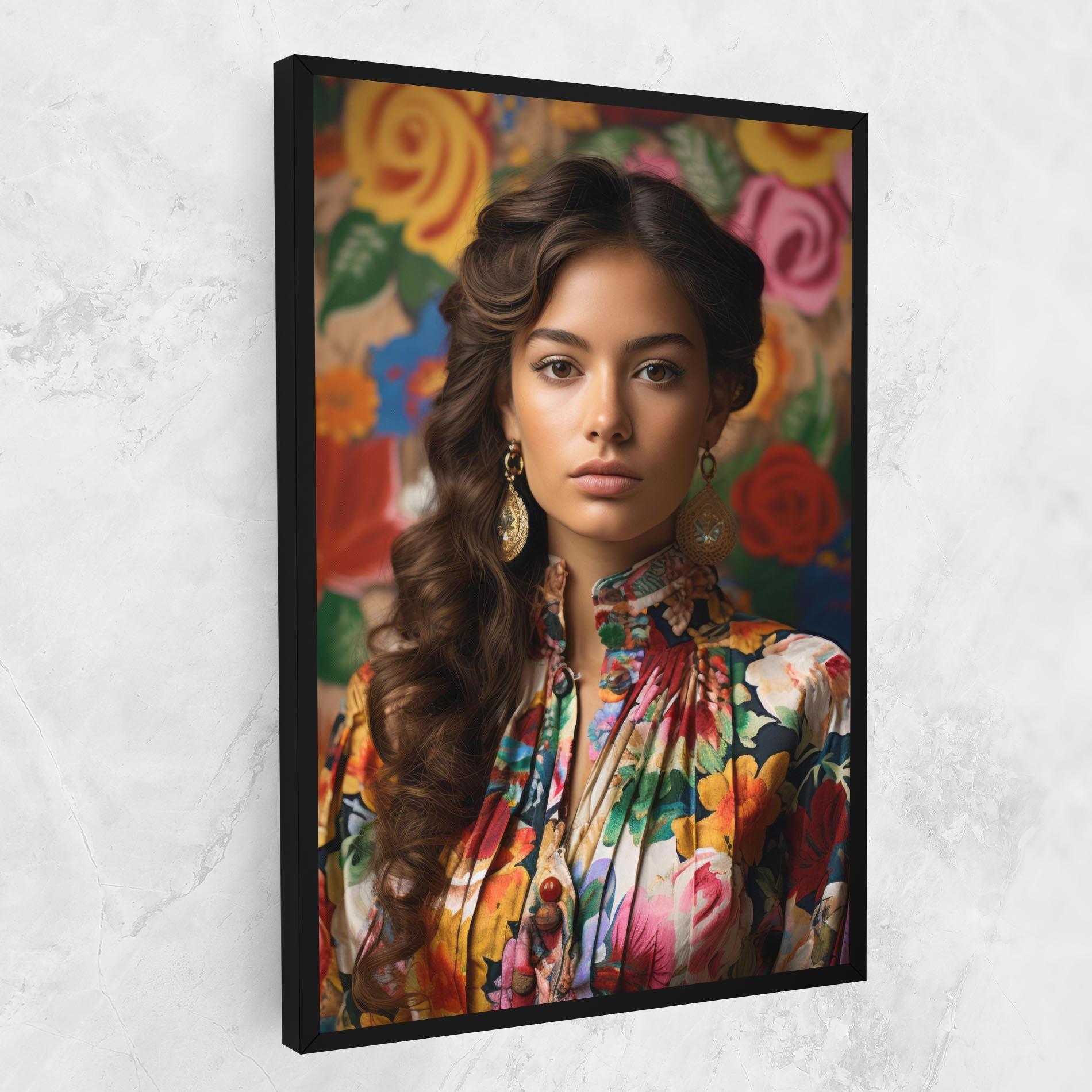 Vászonkép Floral Dress Long Hair mockup 1