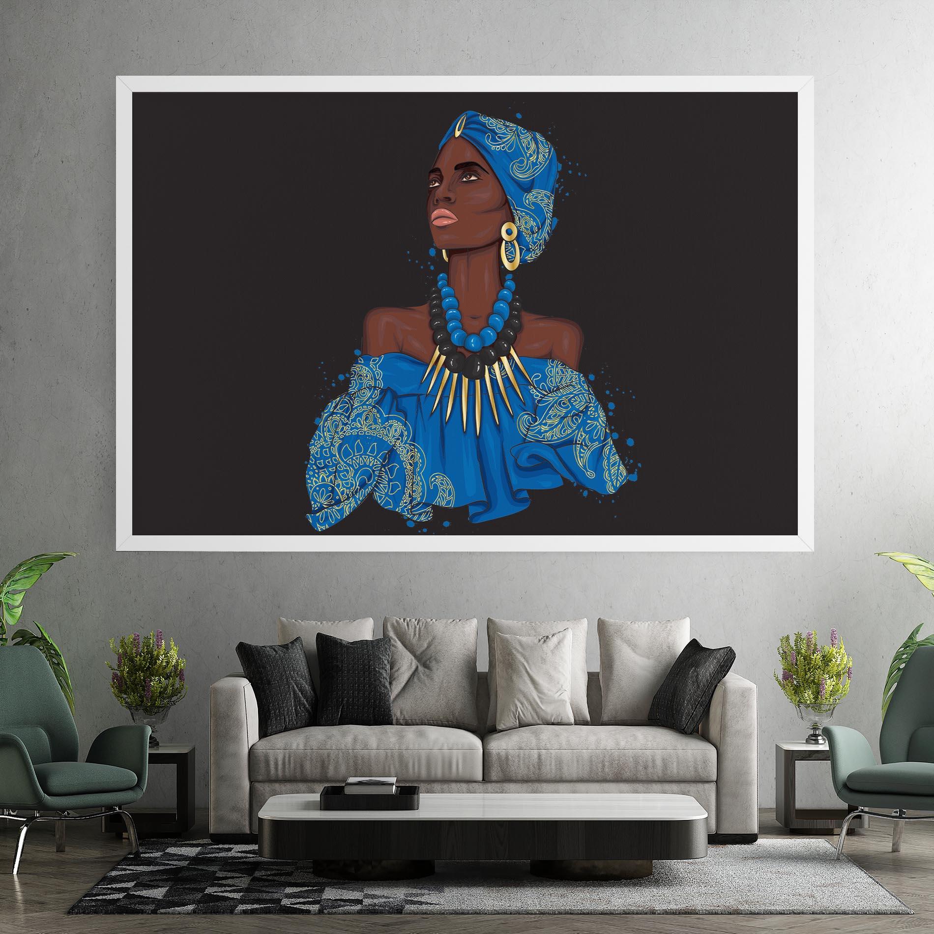 Vászonkép Blue African Outfit mockup 7