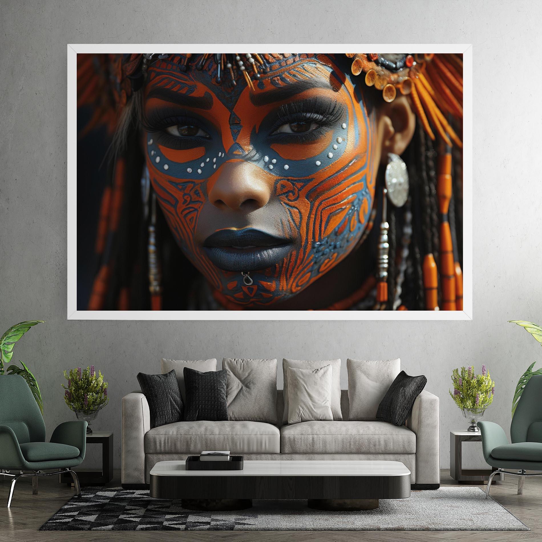 Vászonkép Orange Tribal Paint mockup 7