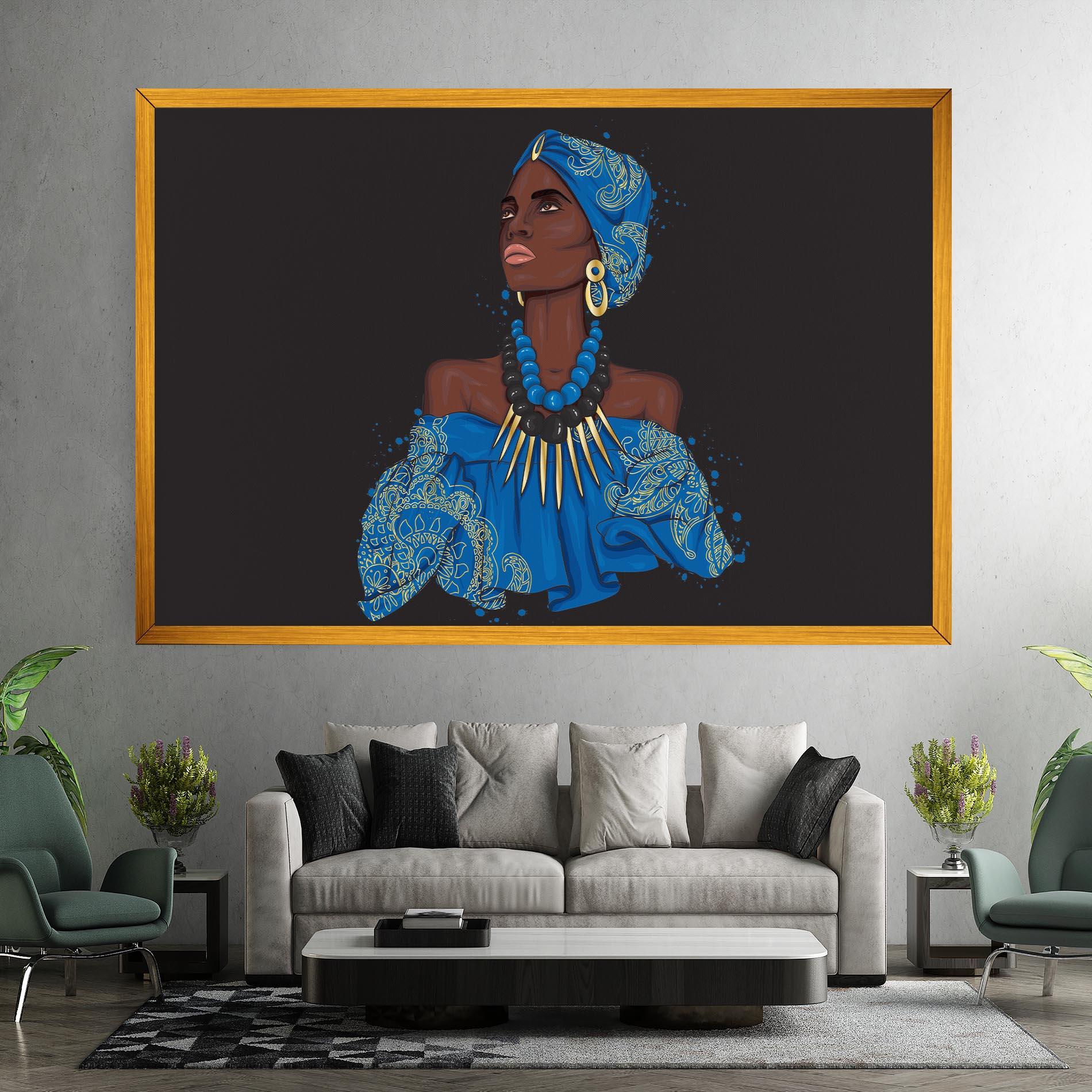 Vászonkép Blue African Outfit mockup 7