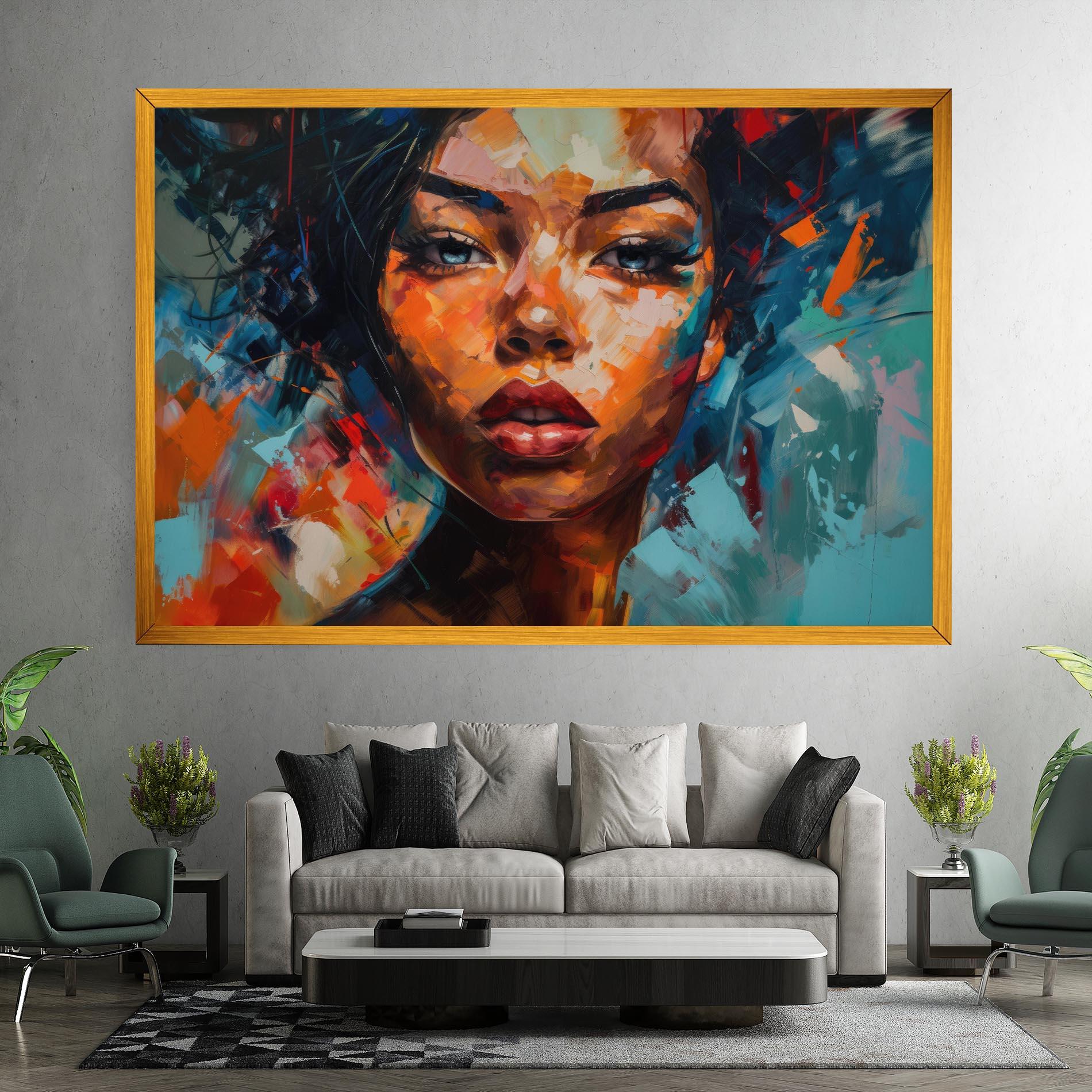 Vászonkép Intense Fiery Portrait mockup 7