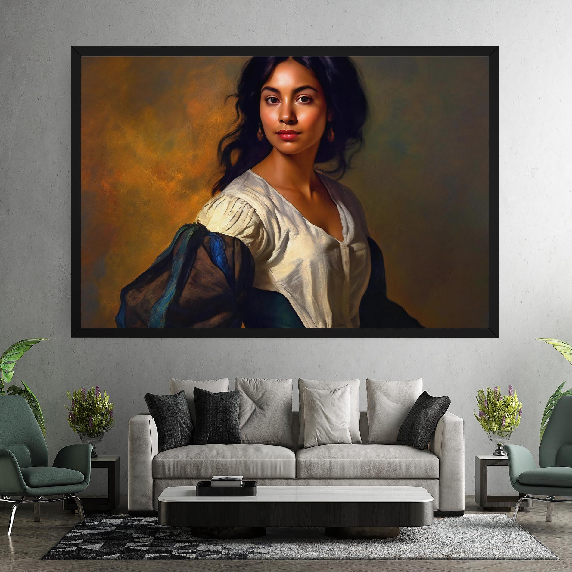 Vászonkép Beautiful Brunette Art mockup 7