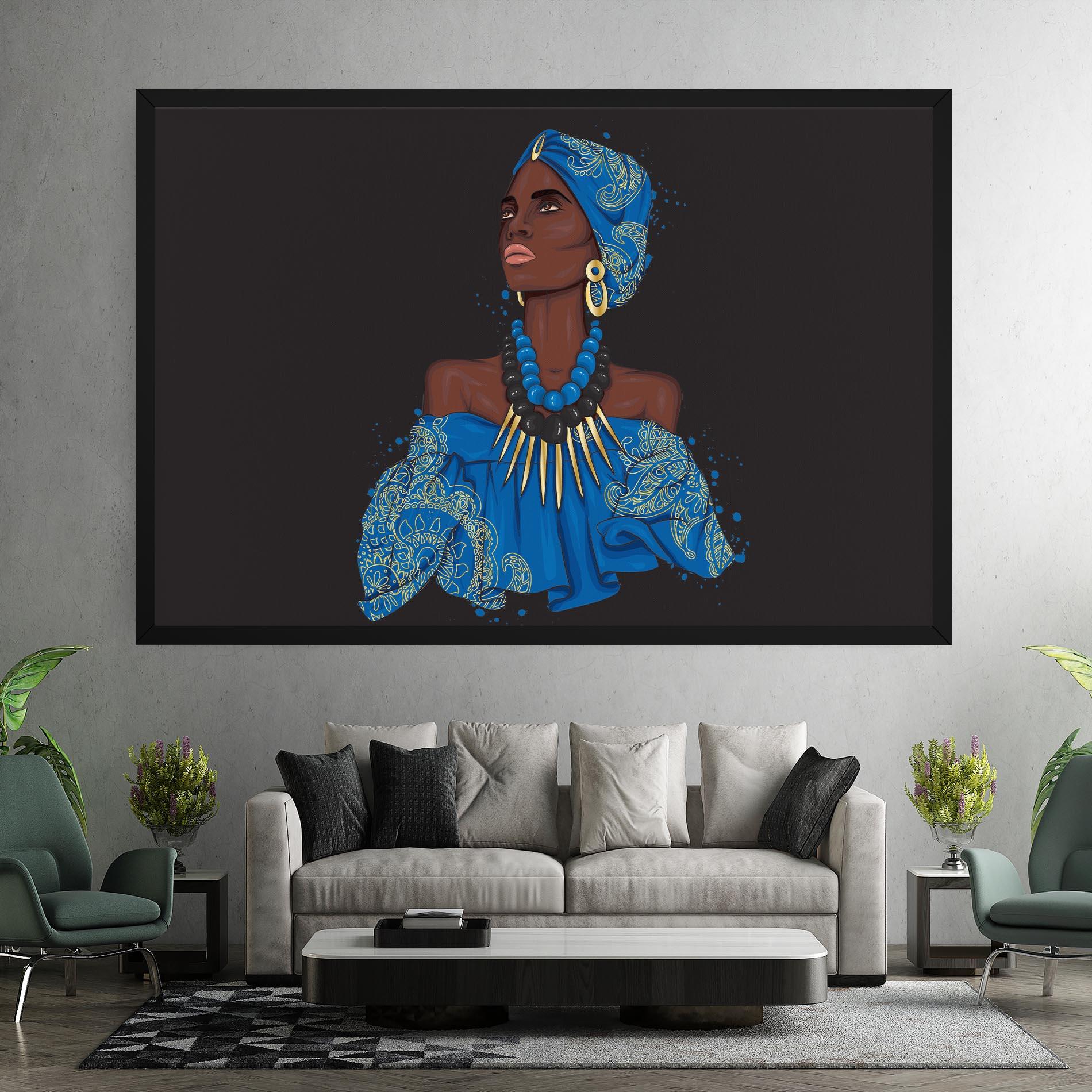 Vászonkép Blue African Outfit mockup 7