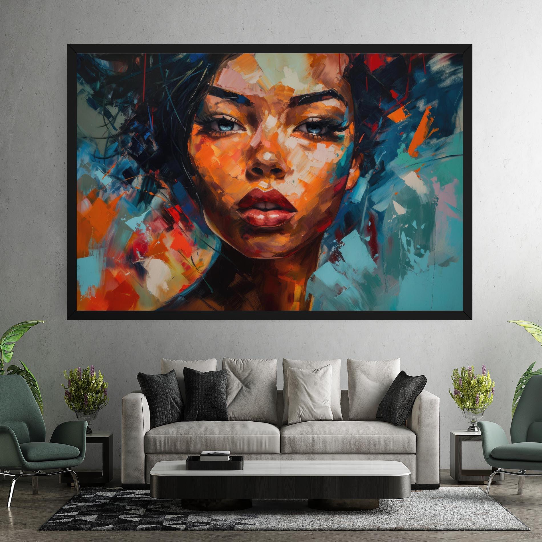 Vászonkép Intense Fiery Portrait mockup 7