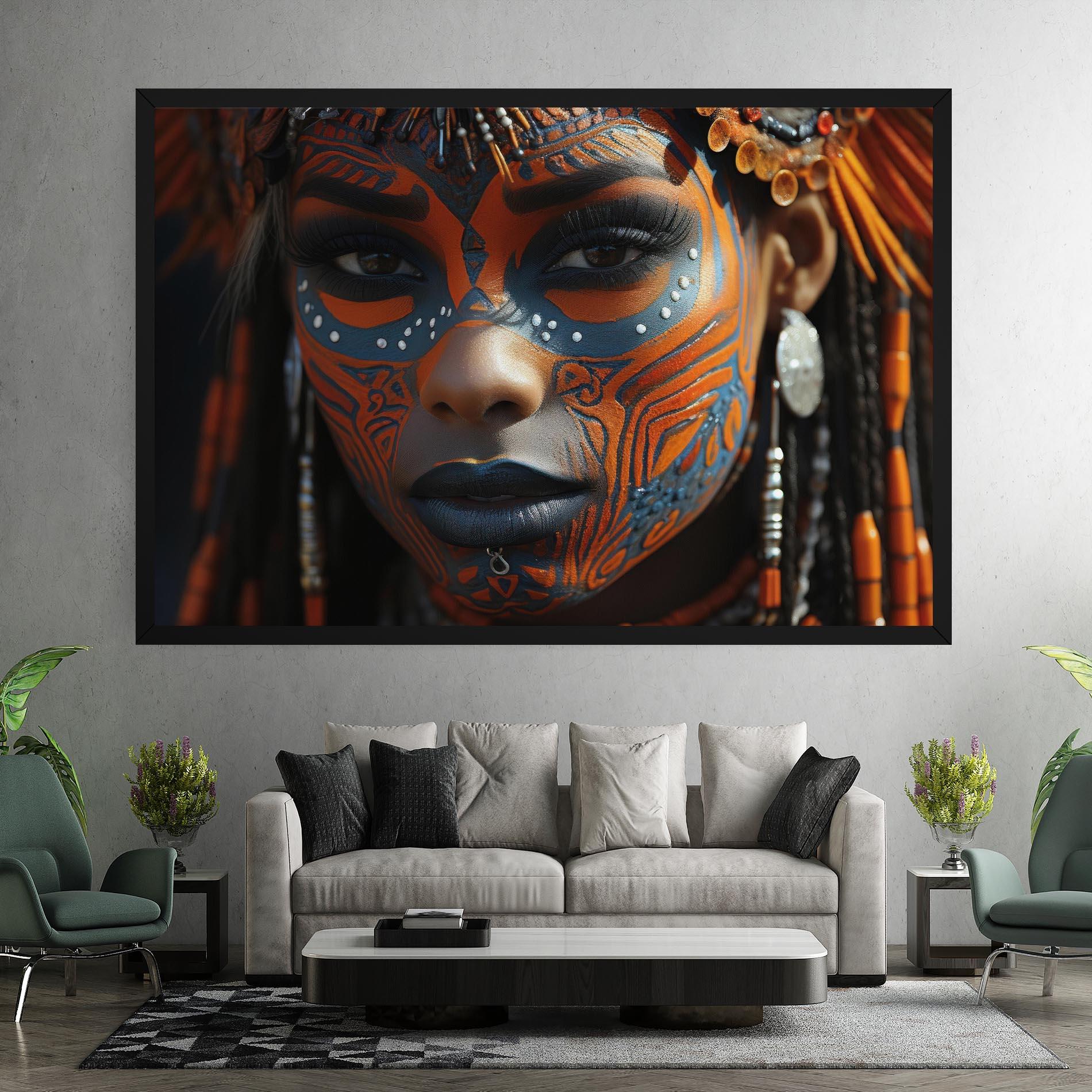 Vászonkép Orange Tribal Paint mockup 7