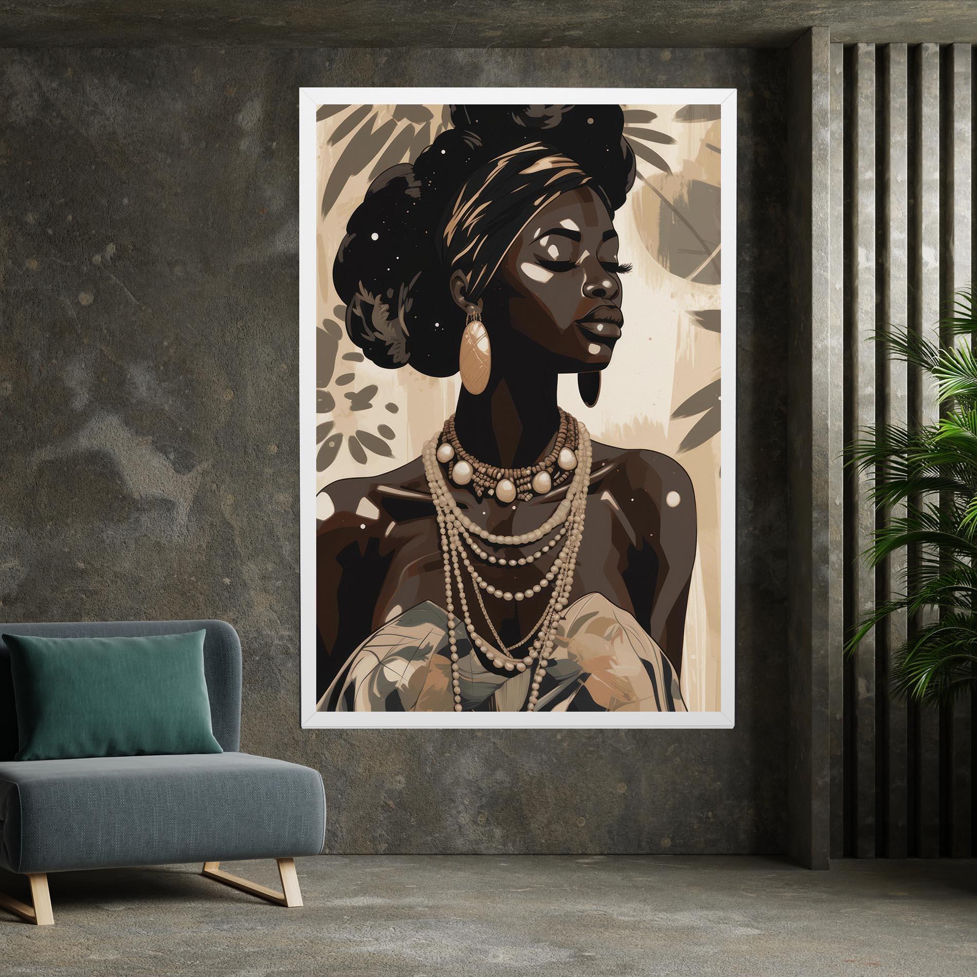 Vászonkép African Woman On Cream mockup 7