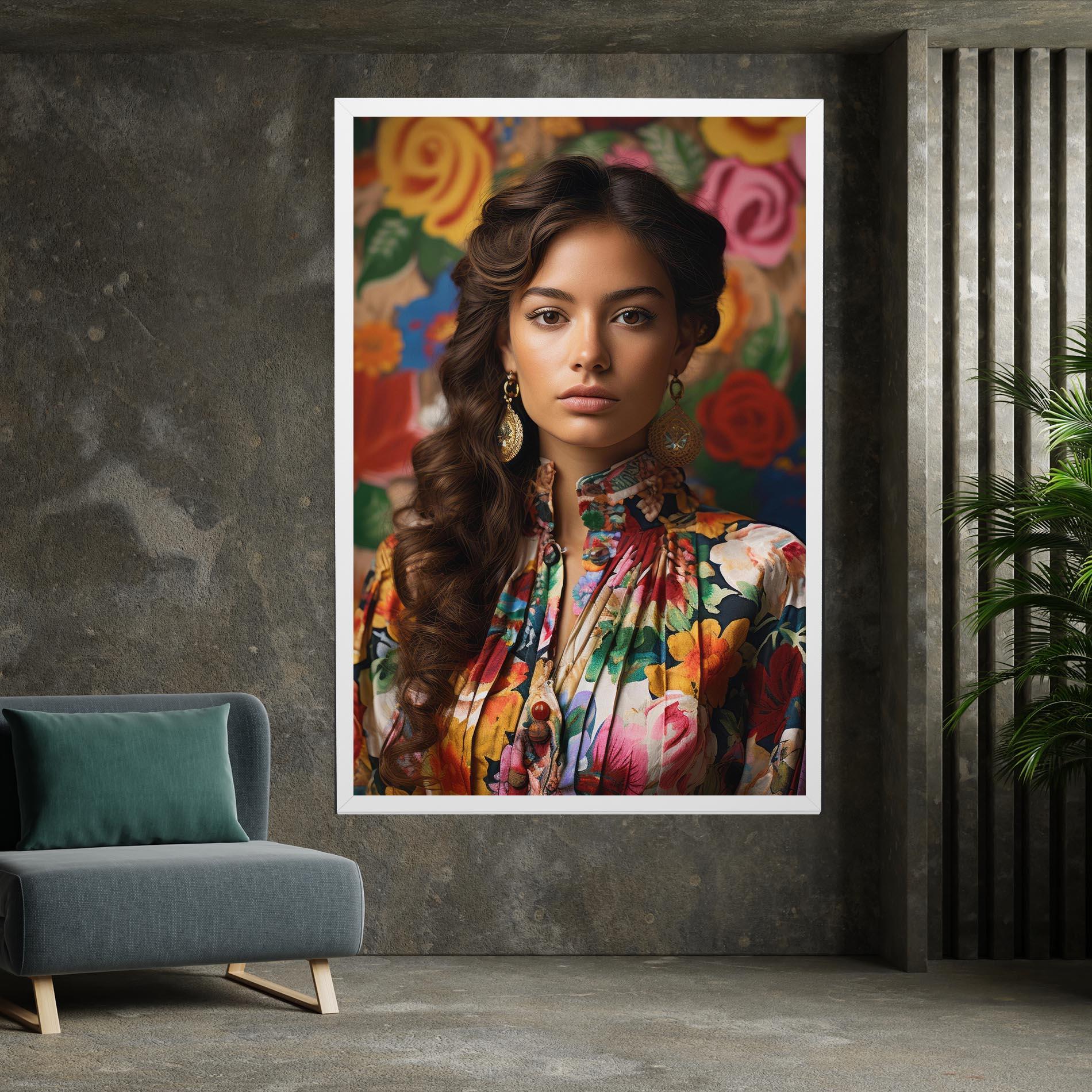 Vászonkép Floral Dress Long Hair mockup 7