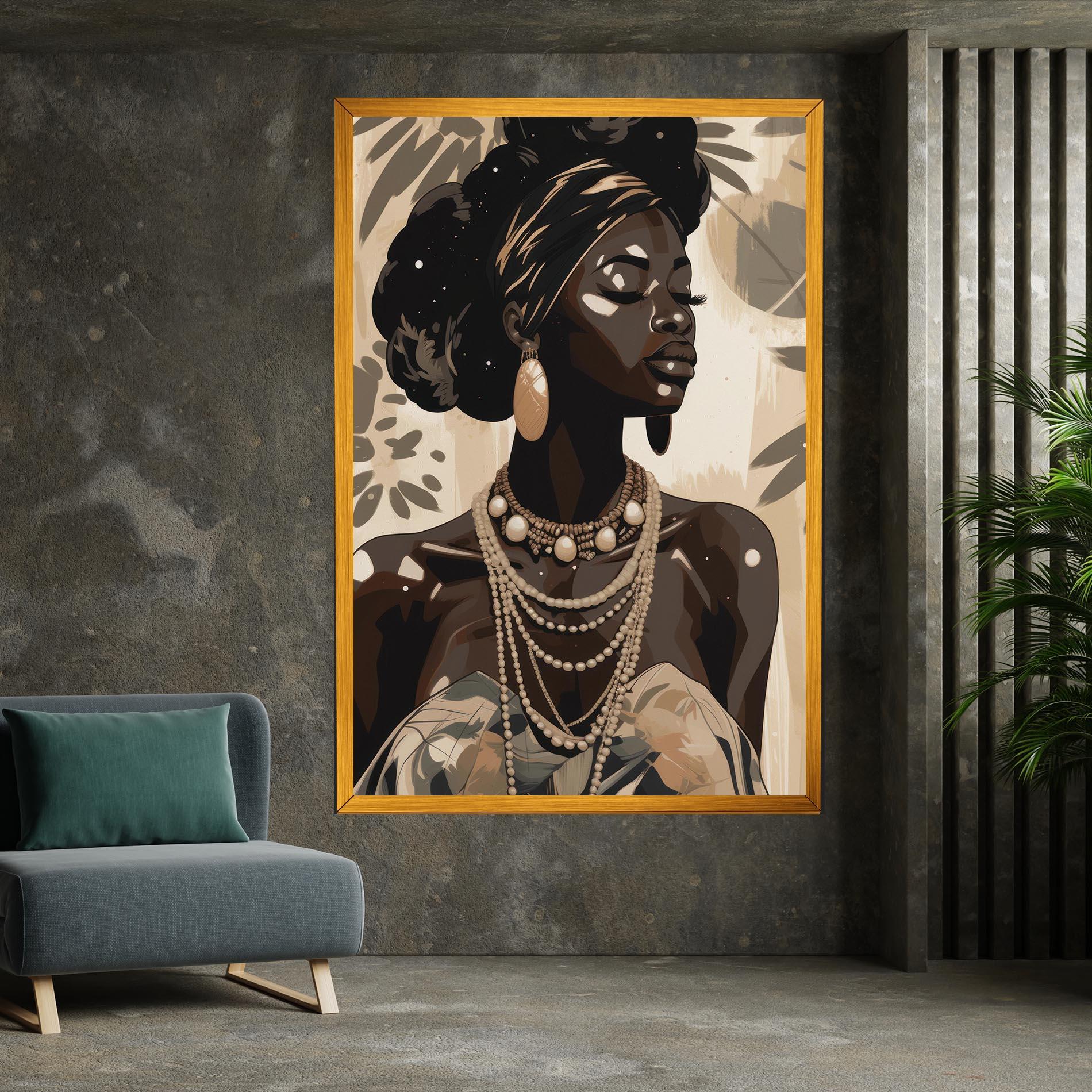 Vászonkép African Woman On Cream mockup 7