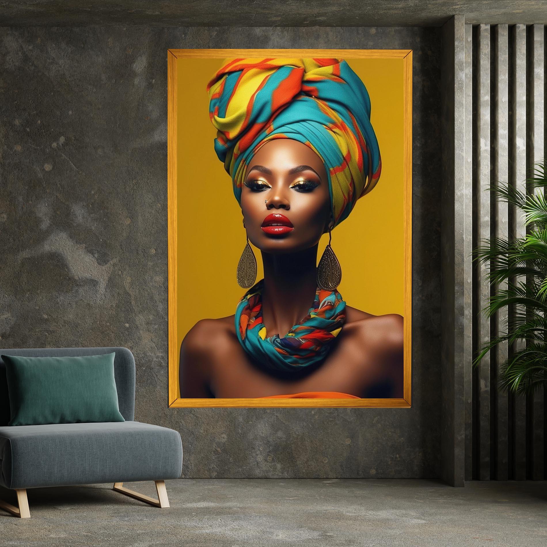 Vászonkép African Yellow Portrait mockup 7