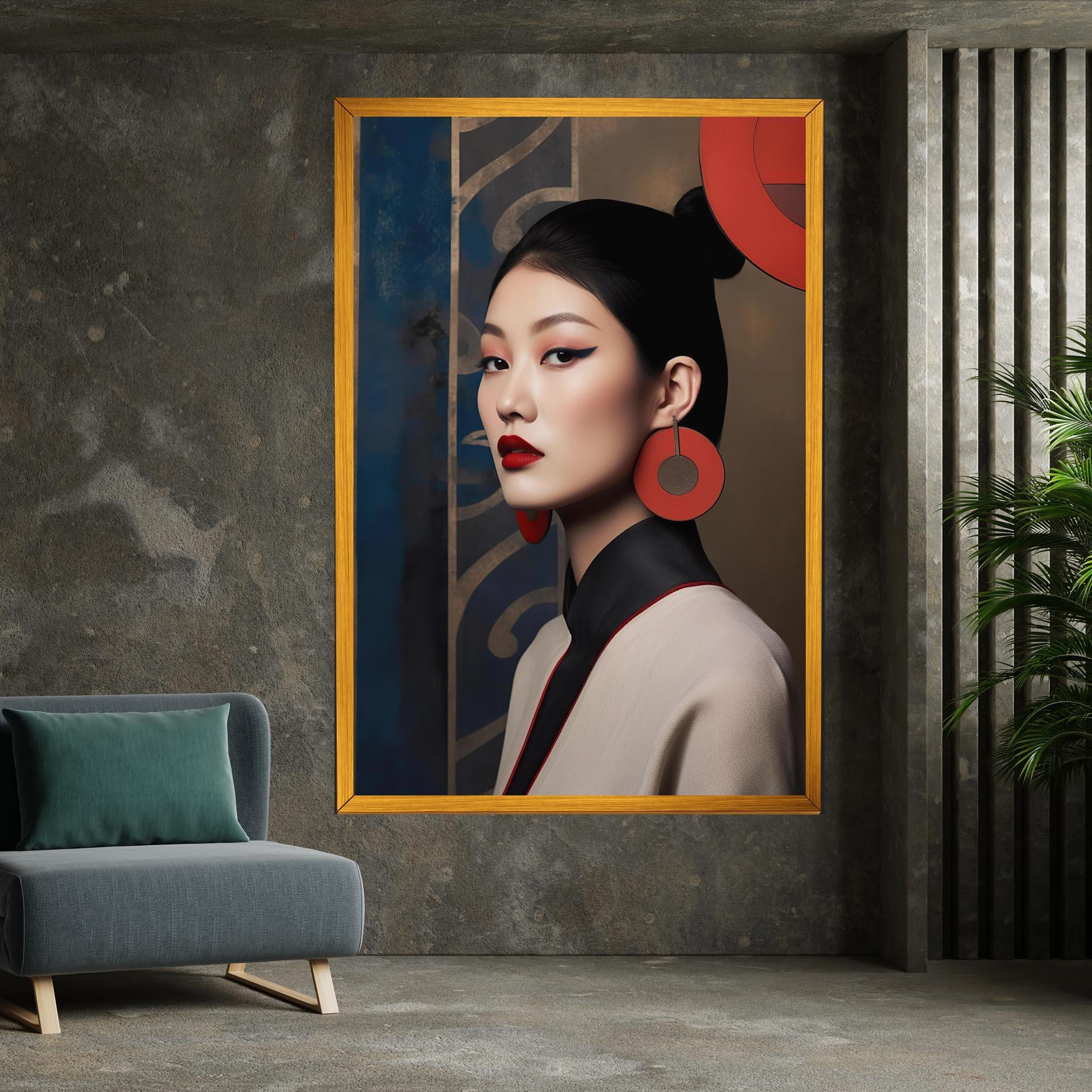 Vászonkép Asian Big Earrings mockup 7