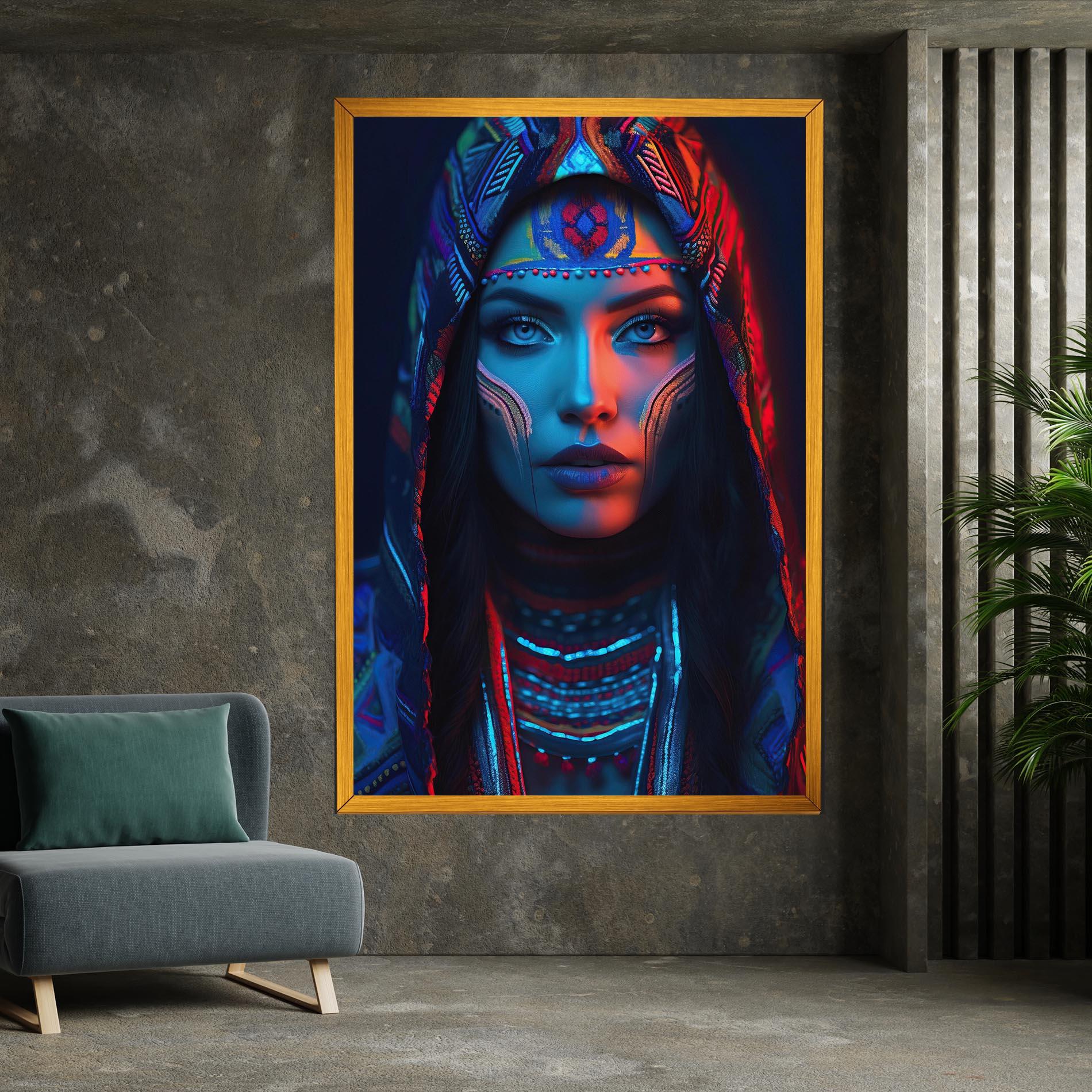 Vászonkép Blue Red Light Hood mockup 7