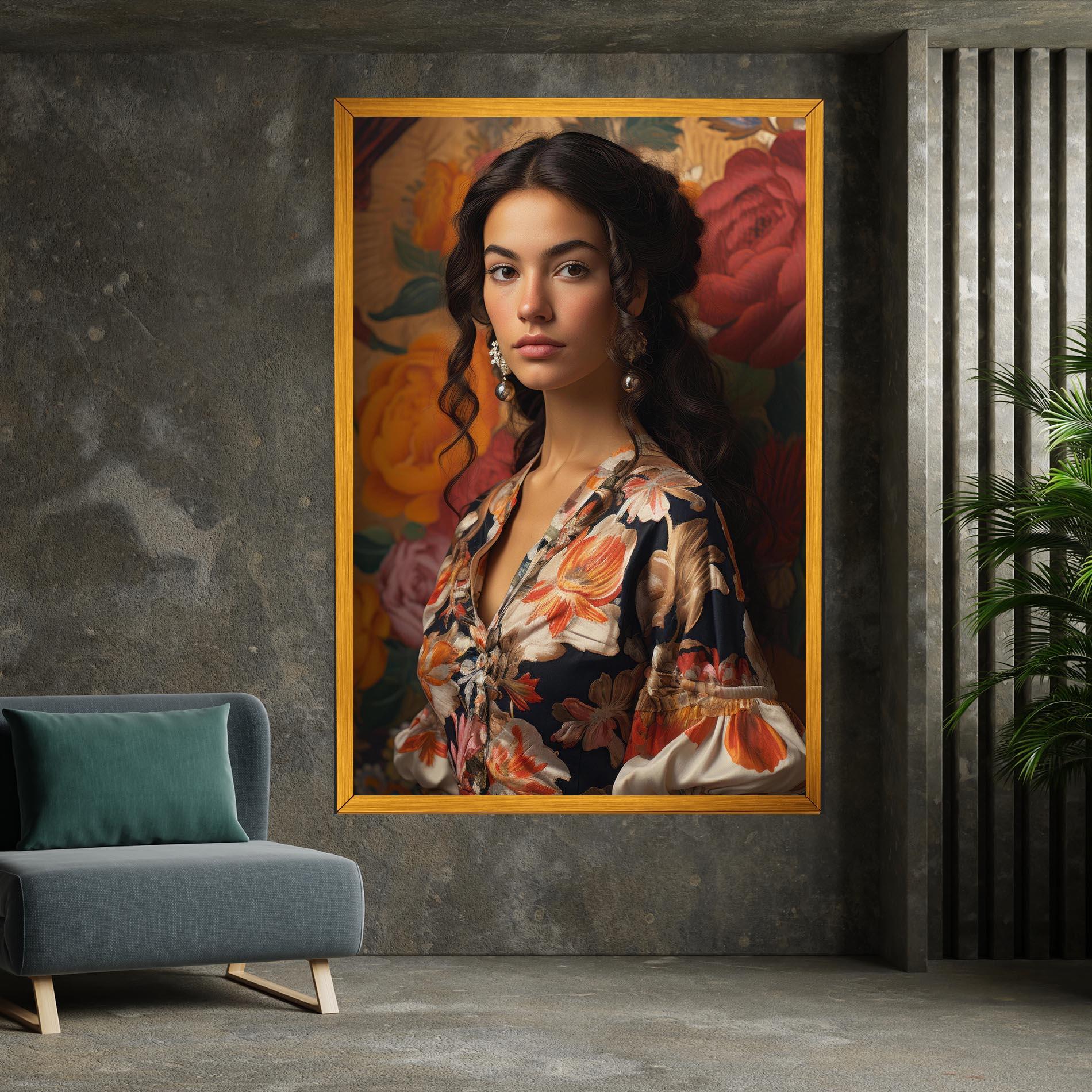 Vászonkép Floral Dress Lady mockup 7